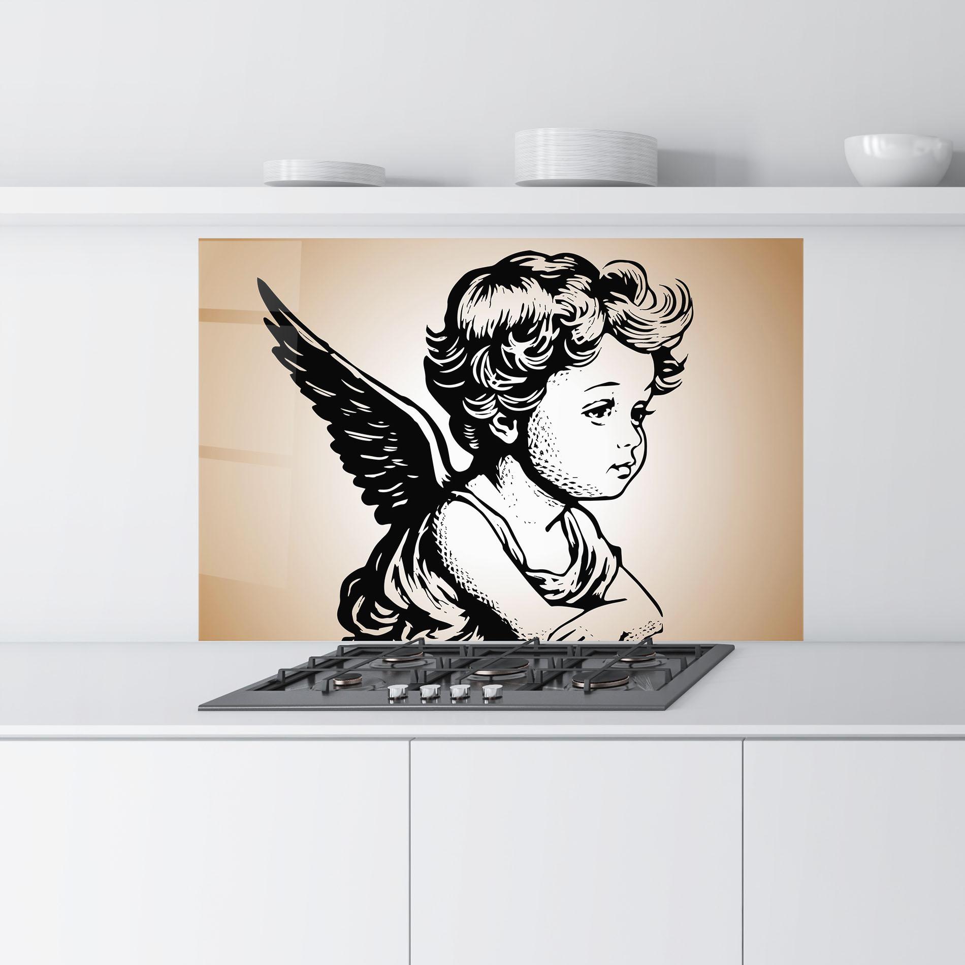 Konyhai üveg hátfal Small Angel Baby mockup 9