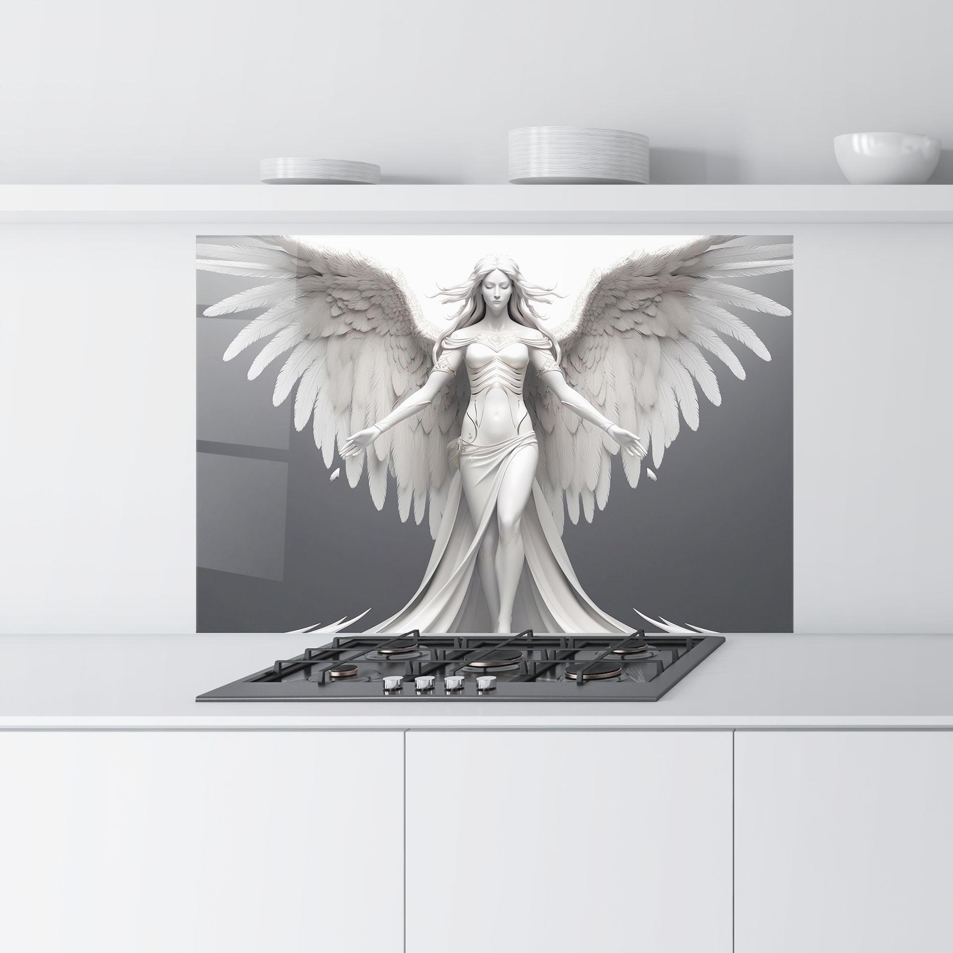 Konyhai üveg hátfal White Stone Woman mockup 9
