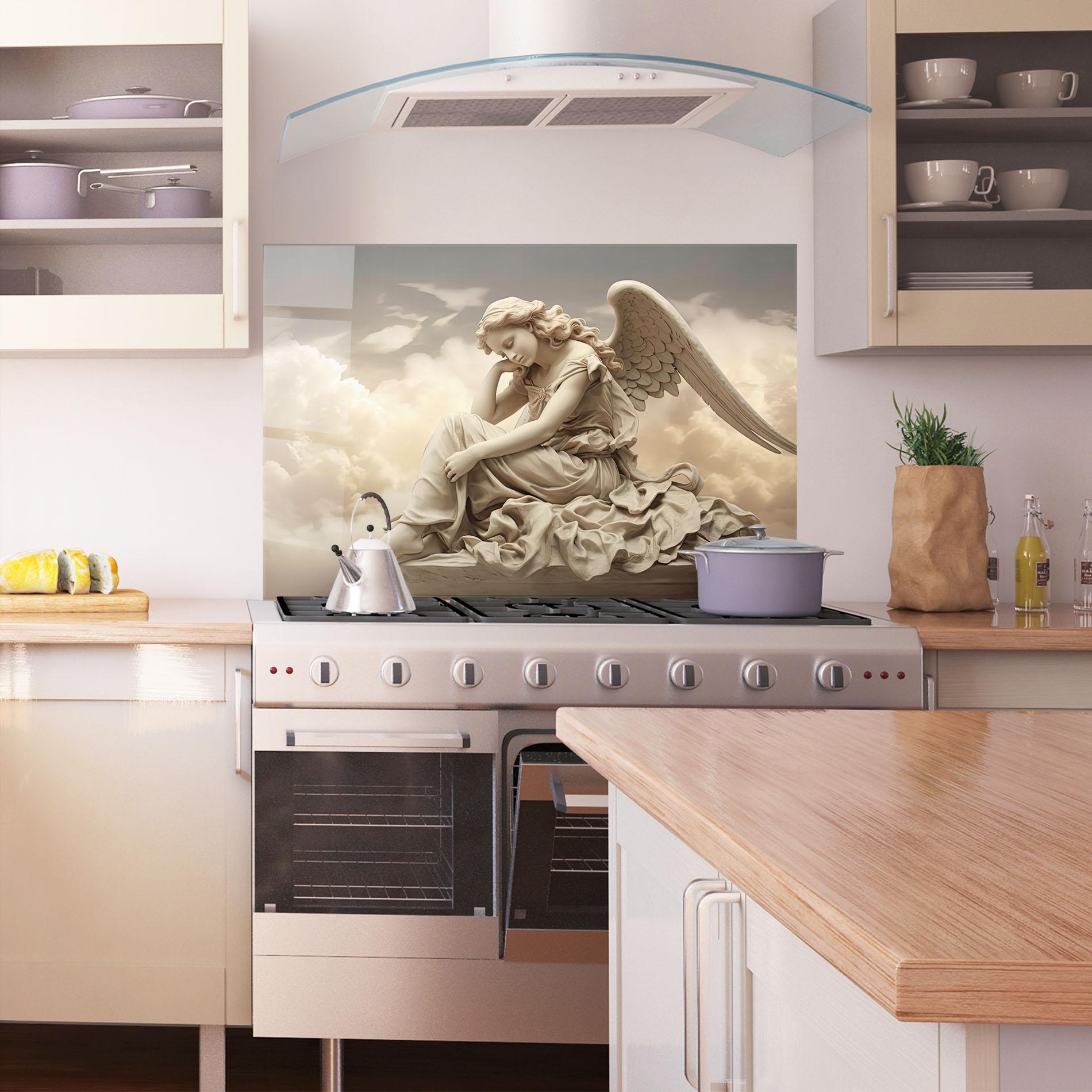 Konyhai üveg hátfal Angel Guardian Cloud mockup 1