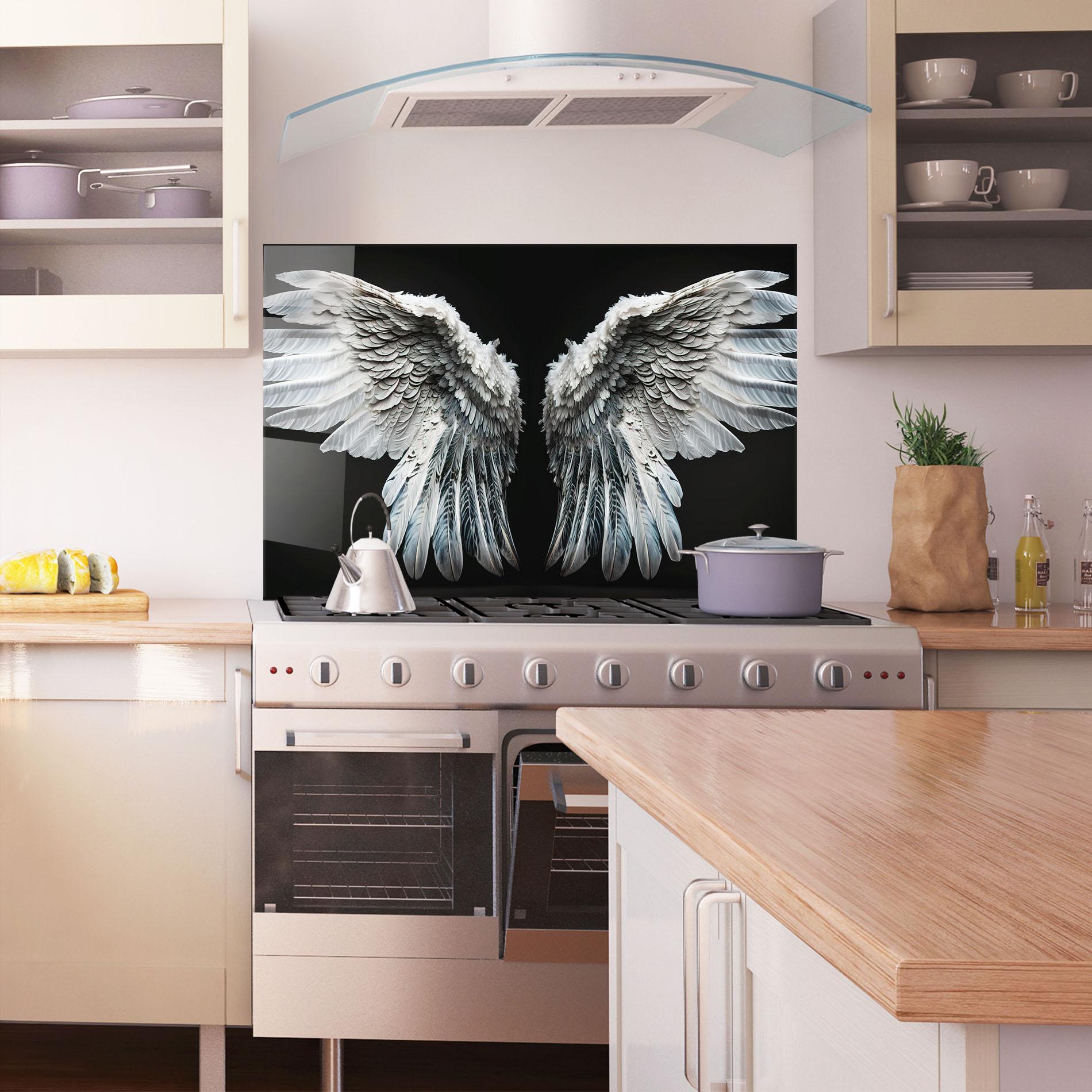 Konyhai üveg hátfal Big Angel Wings mockup 1