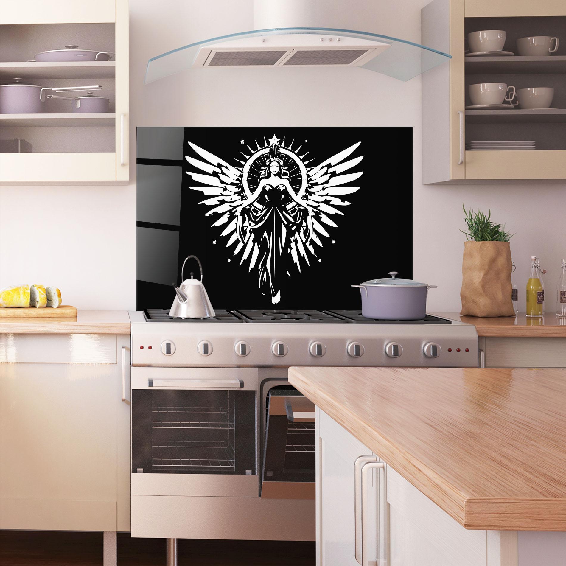 Konyhai üveg hátfal Jewels Angel mockup 1