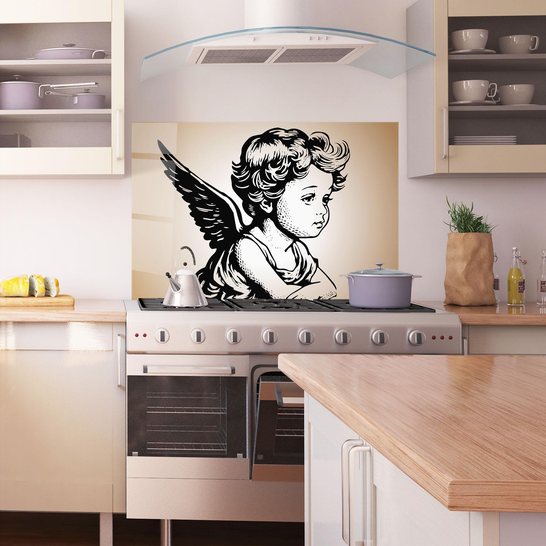 Konyhai üveg hátfal Small Angel Baby mockup 1