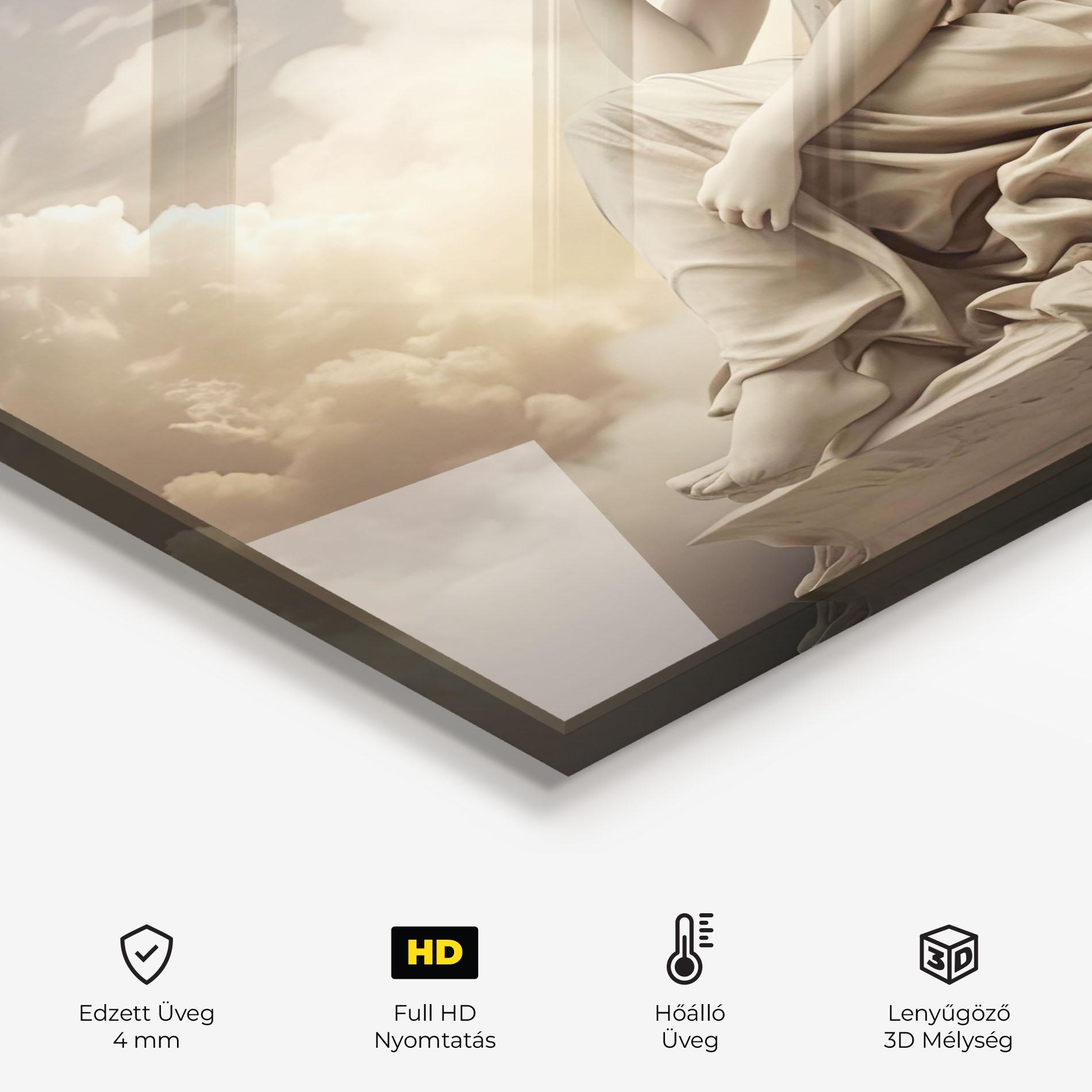 Konyhai üveg hátfal Angel Guardian Cloud mockup 2