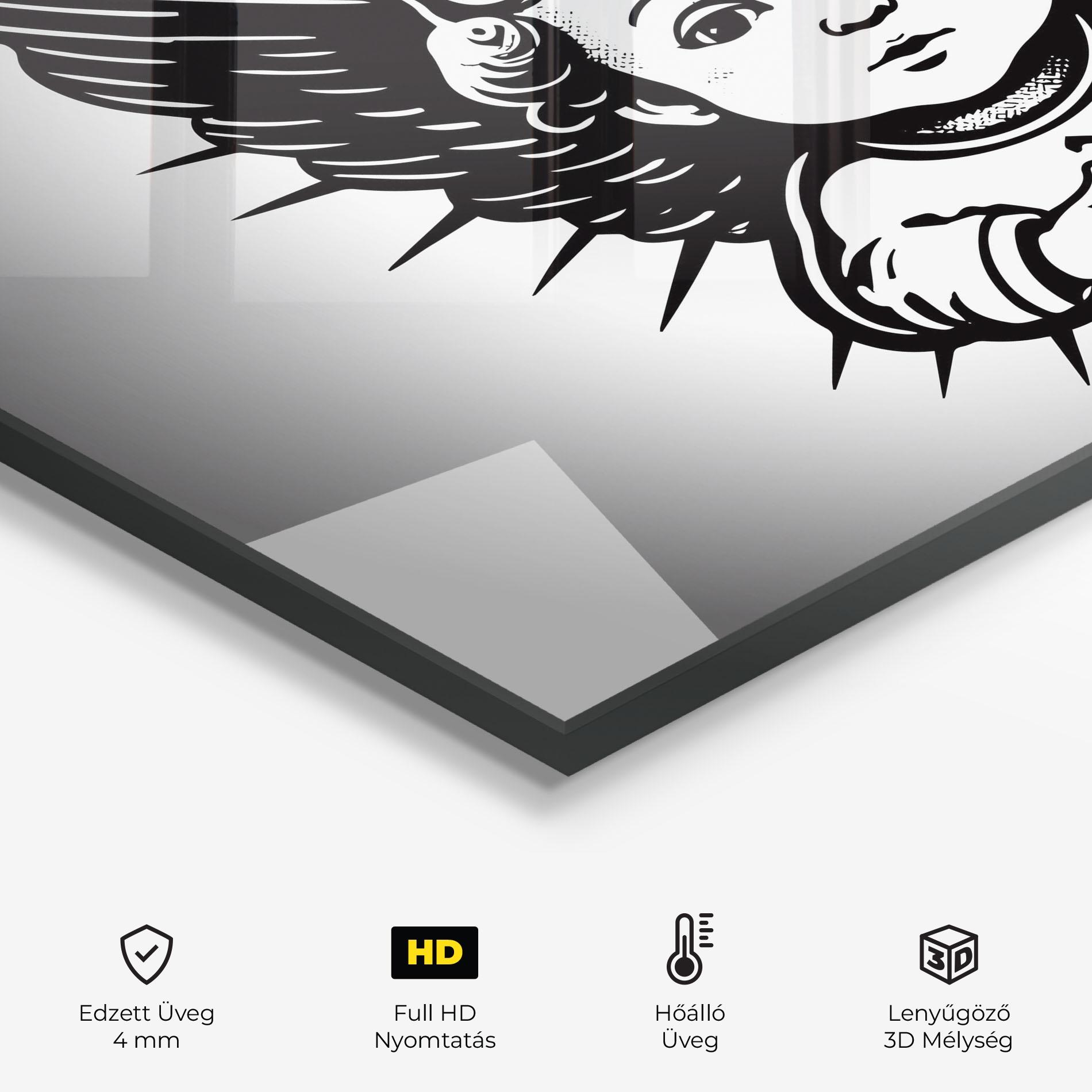 Konyhai üveg hátfal Angel Small Wings mockup 2