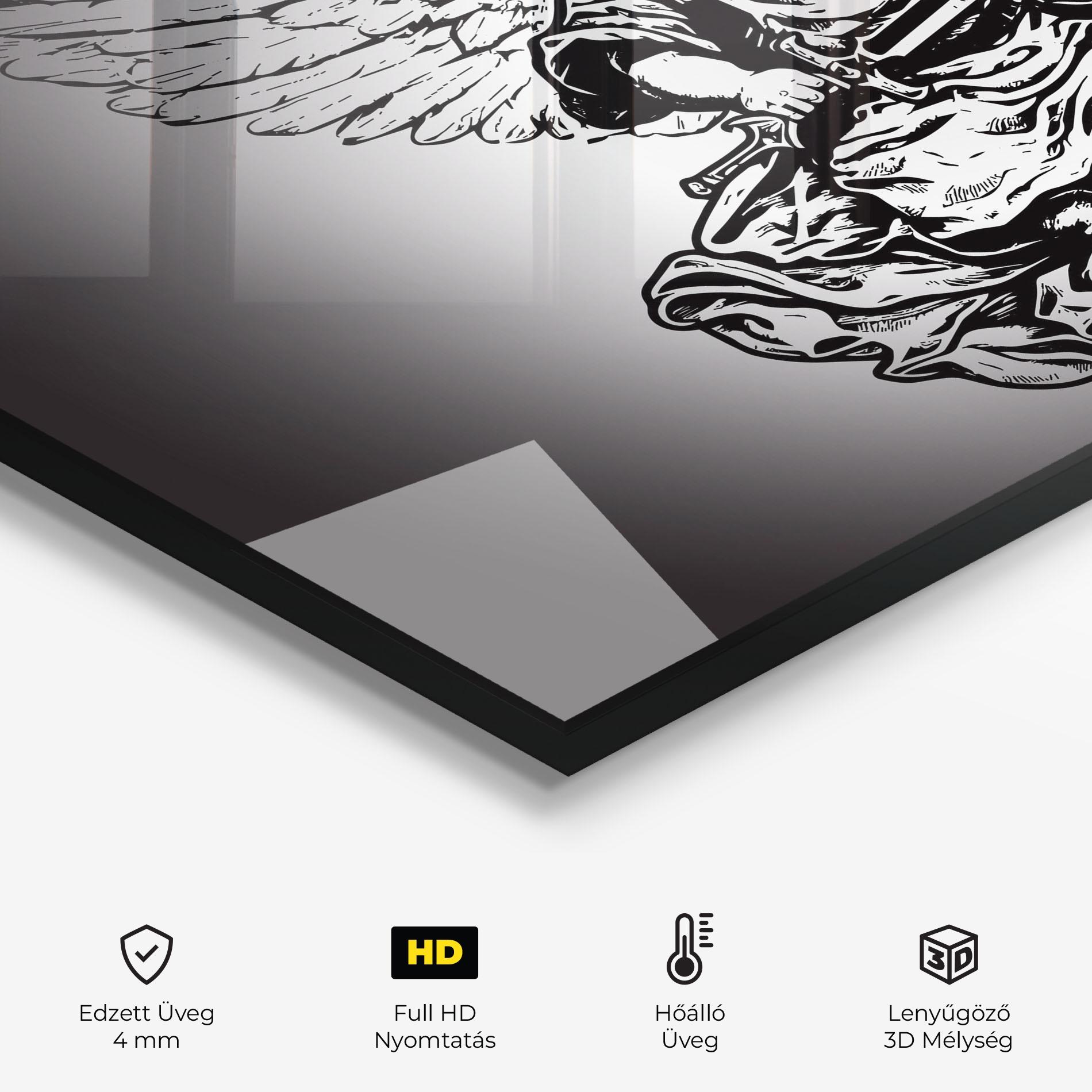 Konyhai üveg hátfal Angel Sword mockup 2