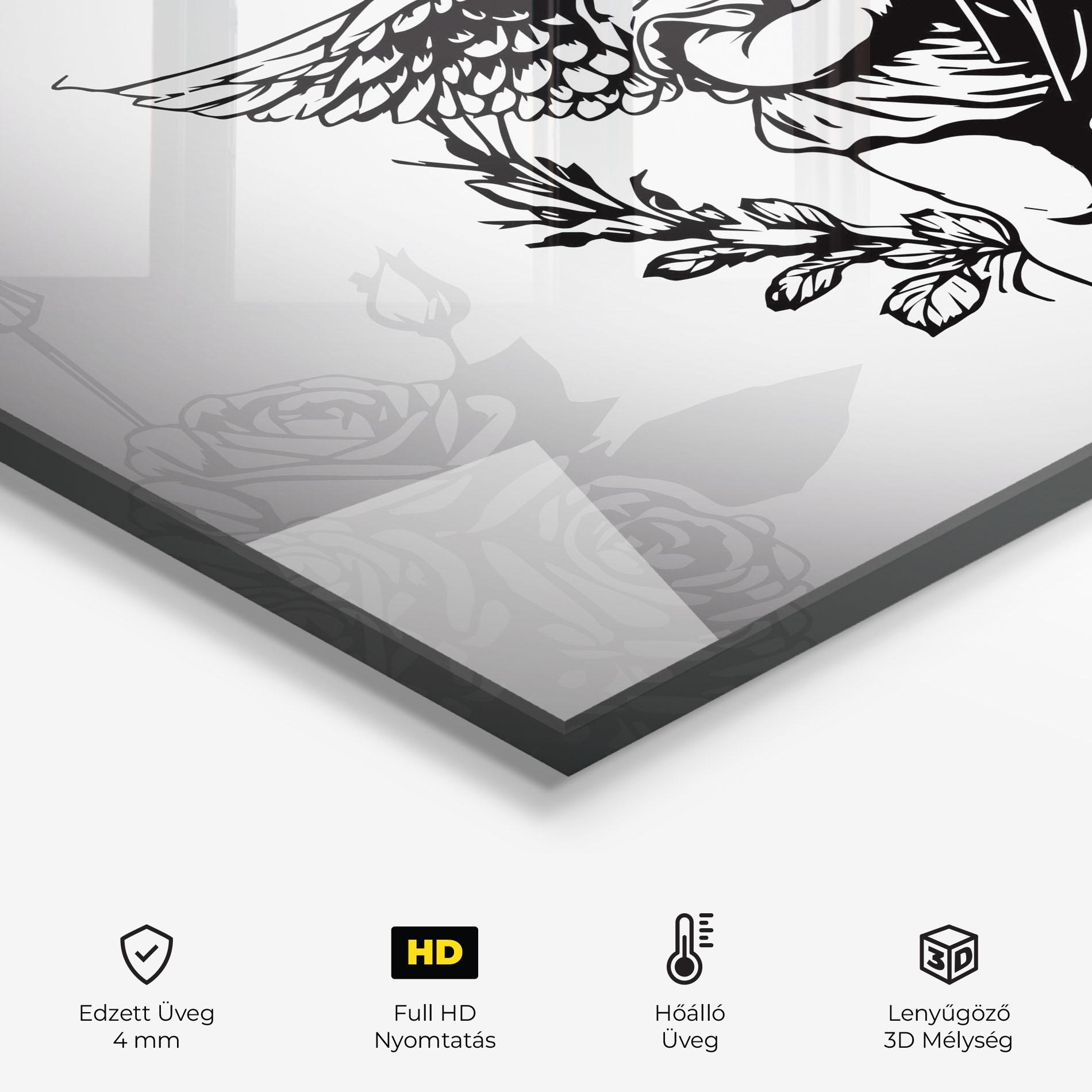 Konyhai üveg hátfal Roses Angel mockup 2