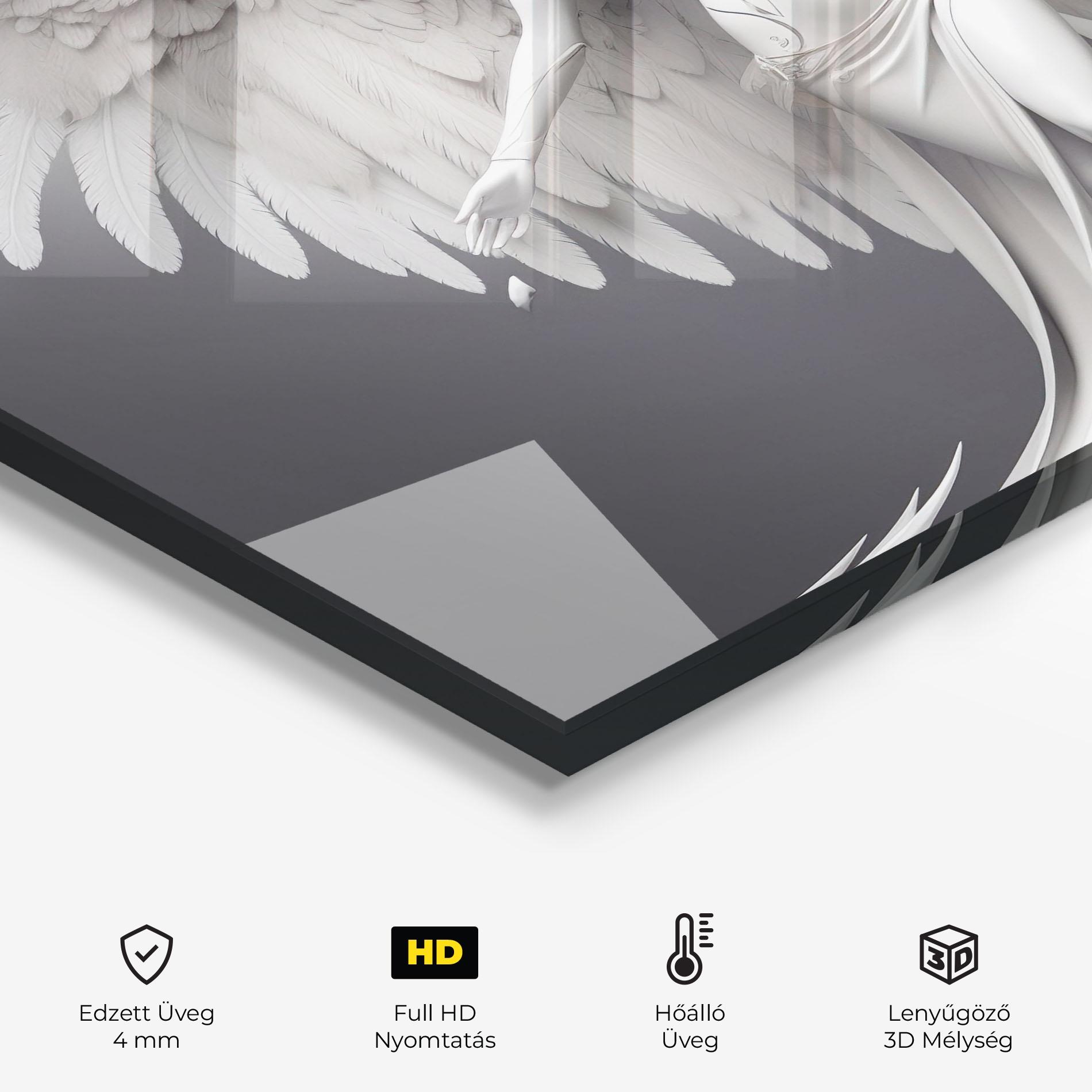 Konyhai üveg hátfal White Stone Woman mockup 2