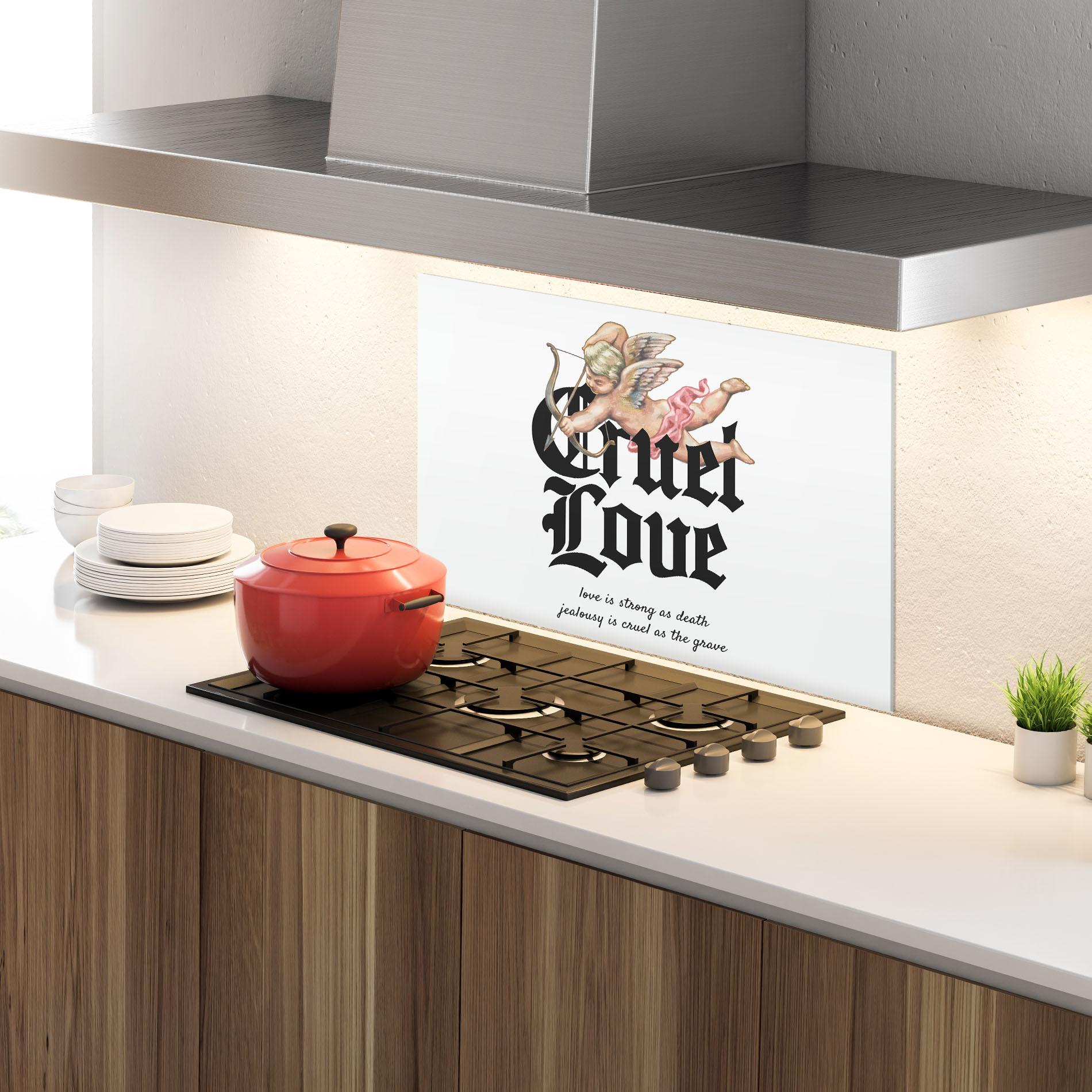 Konyhai üveg hátfal Cruel Love mockup 4