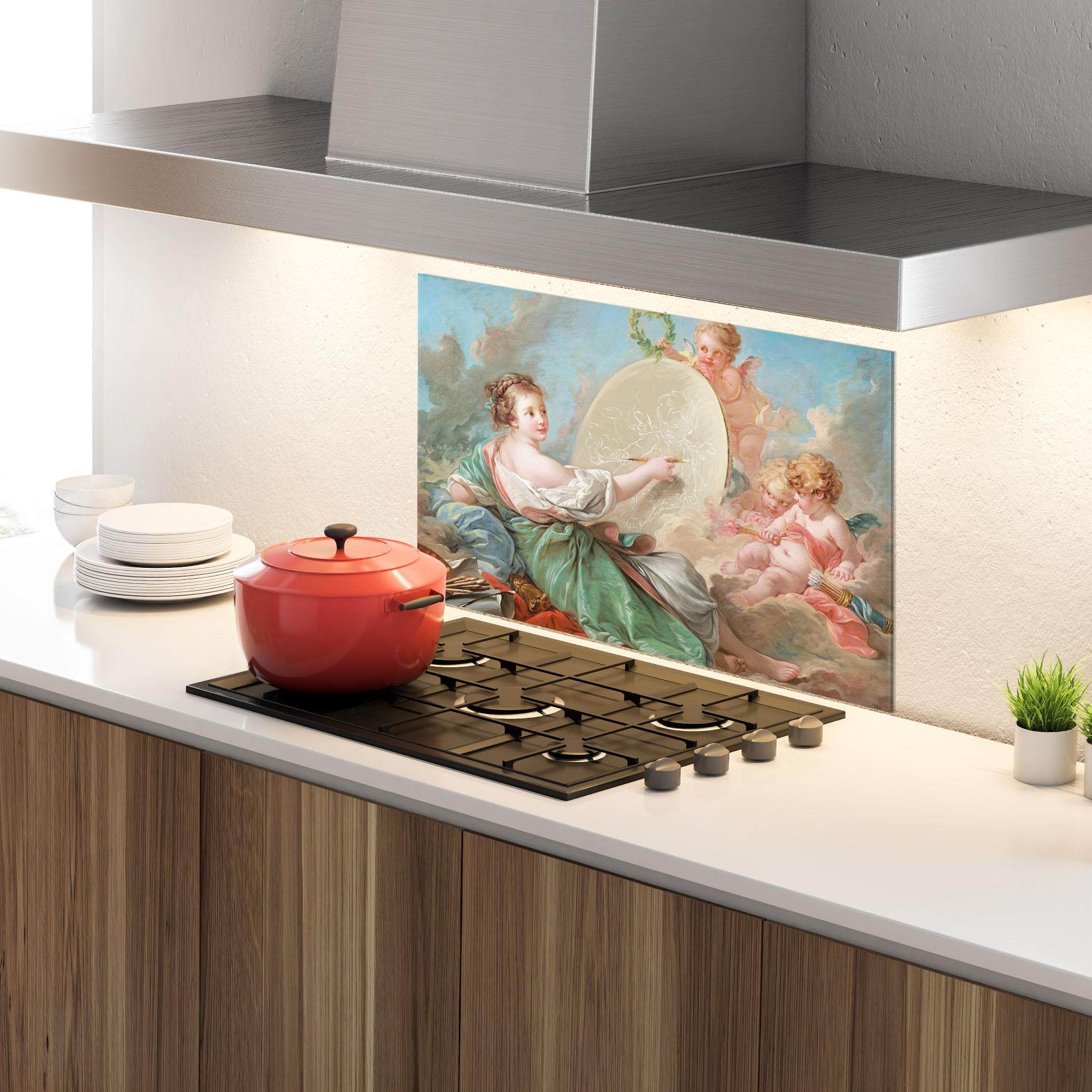 Konyhai üveg hátfal Painting Cute Angels mockup 4