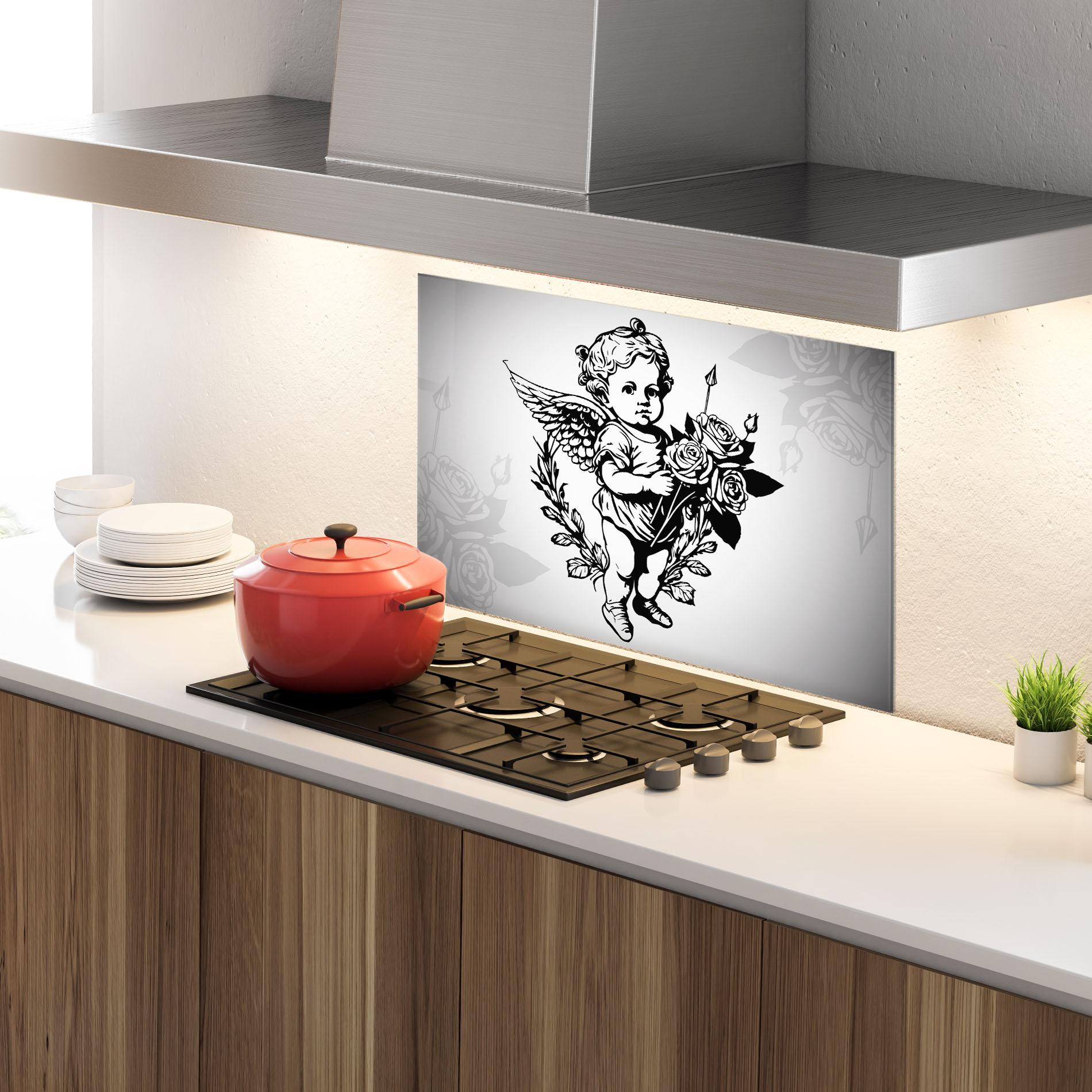 Konyhai üveg hátfal Roses Angel mockup 4