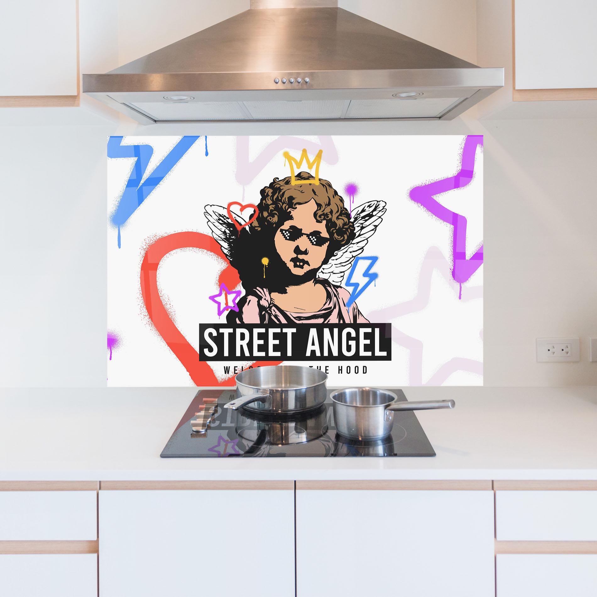 Konyhai üveg hátfal Hood Angel mockup 5