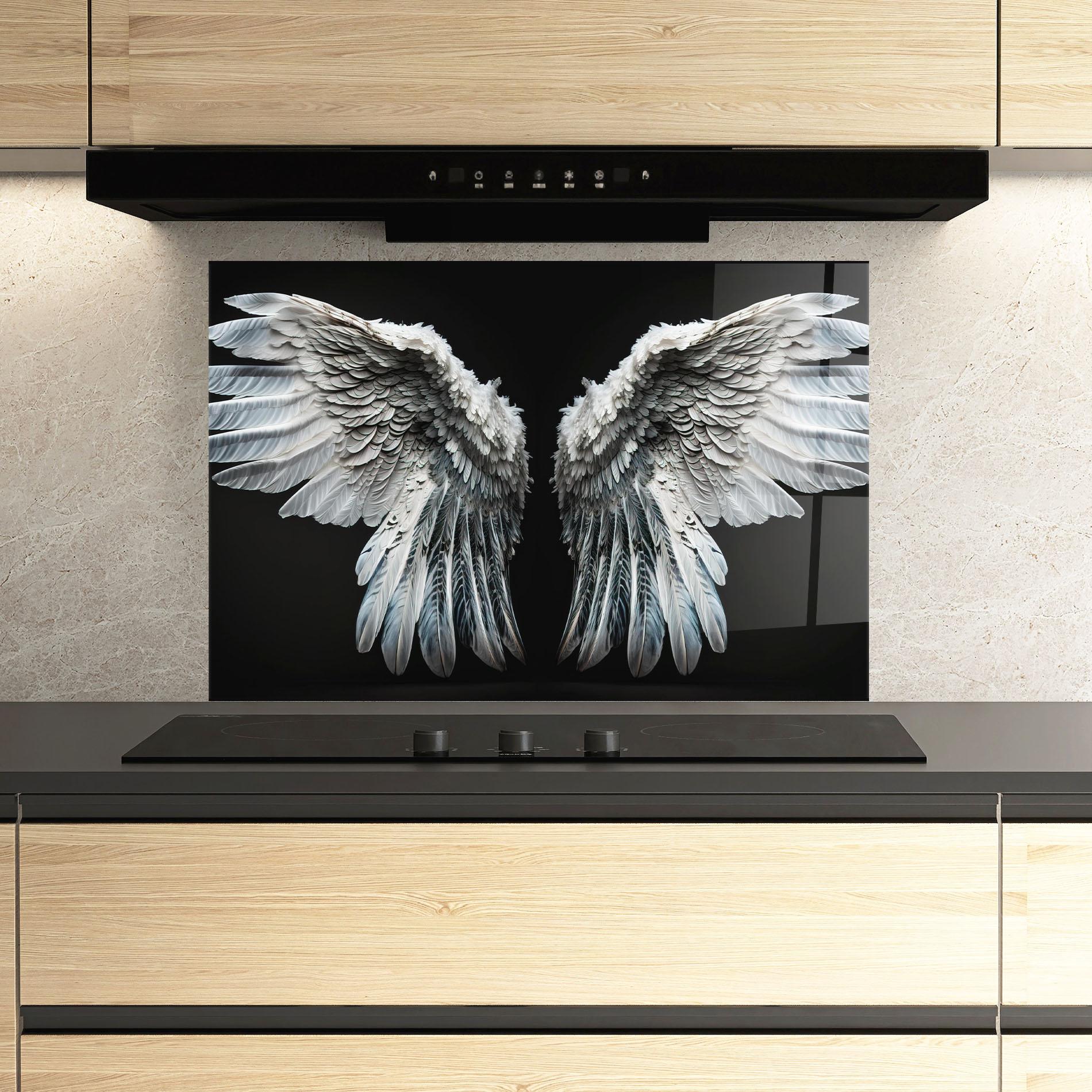 Konyhai üveg hátfal Big Angel Wings mockup 3