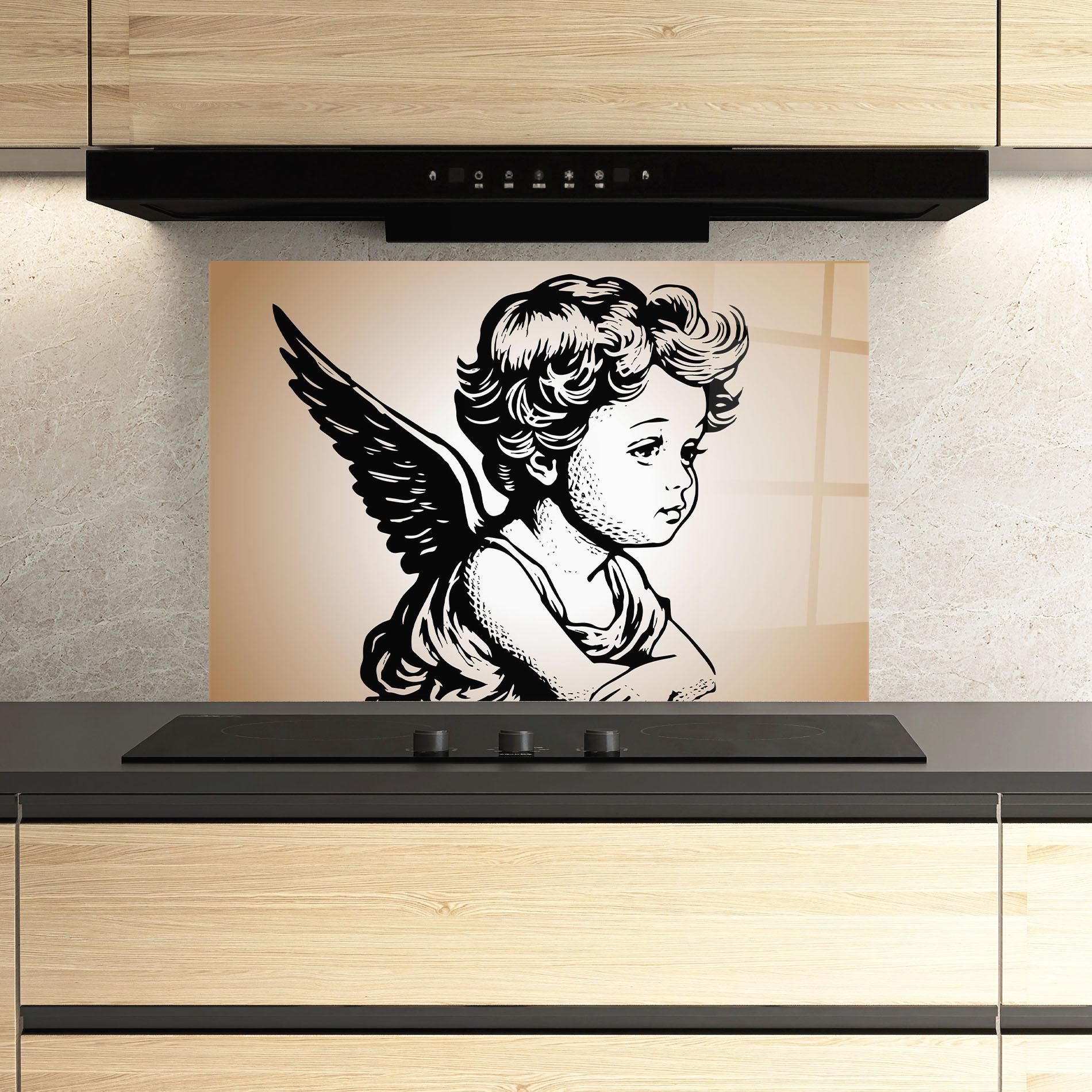Konyhai üveg hátfal Small Angel Baby mockup 3