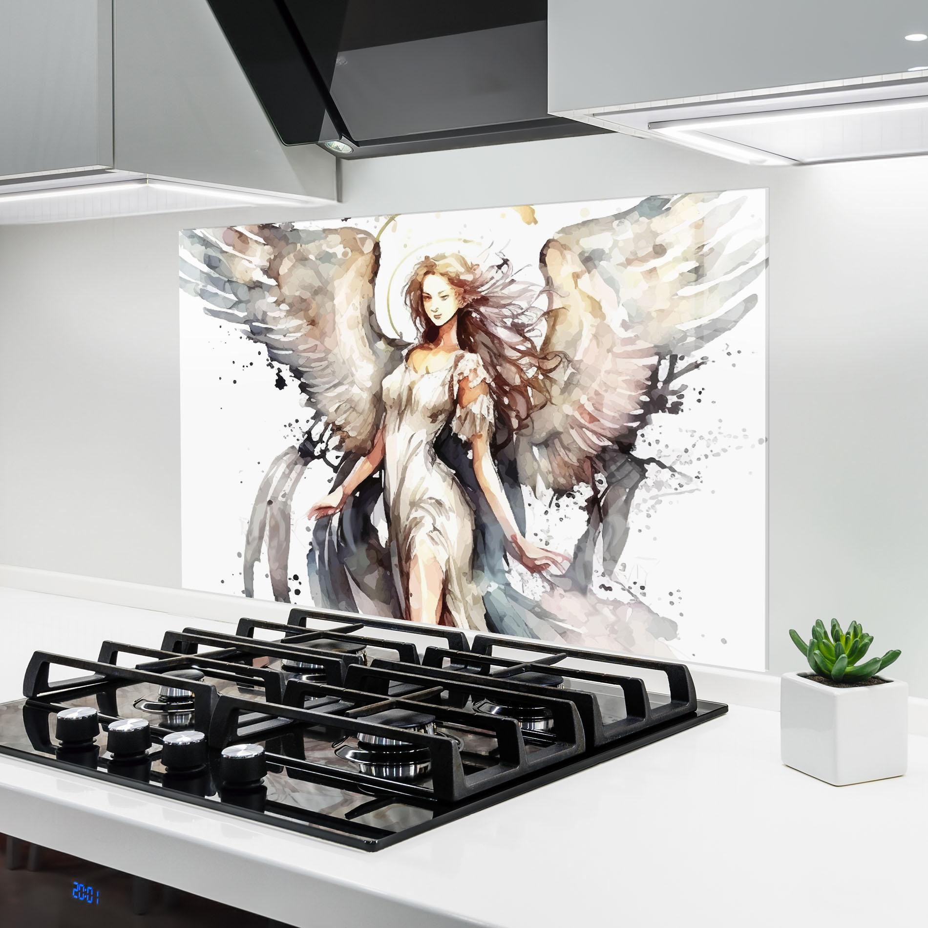 Konyhai üveg hátfal Angel Lady mockup 6