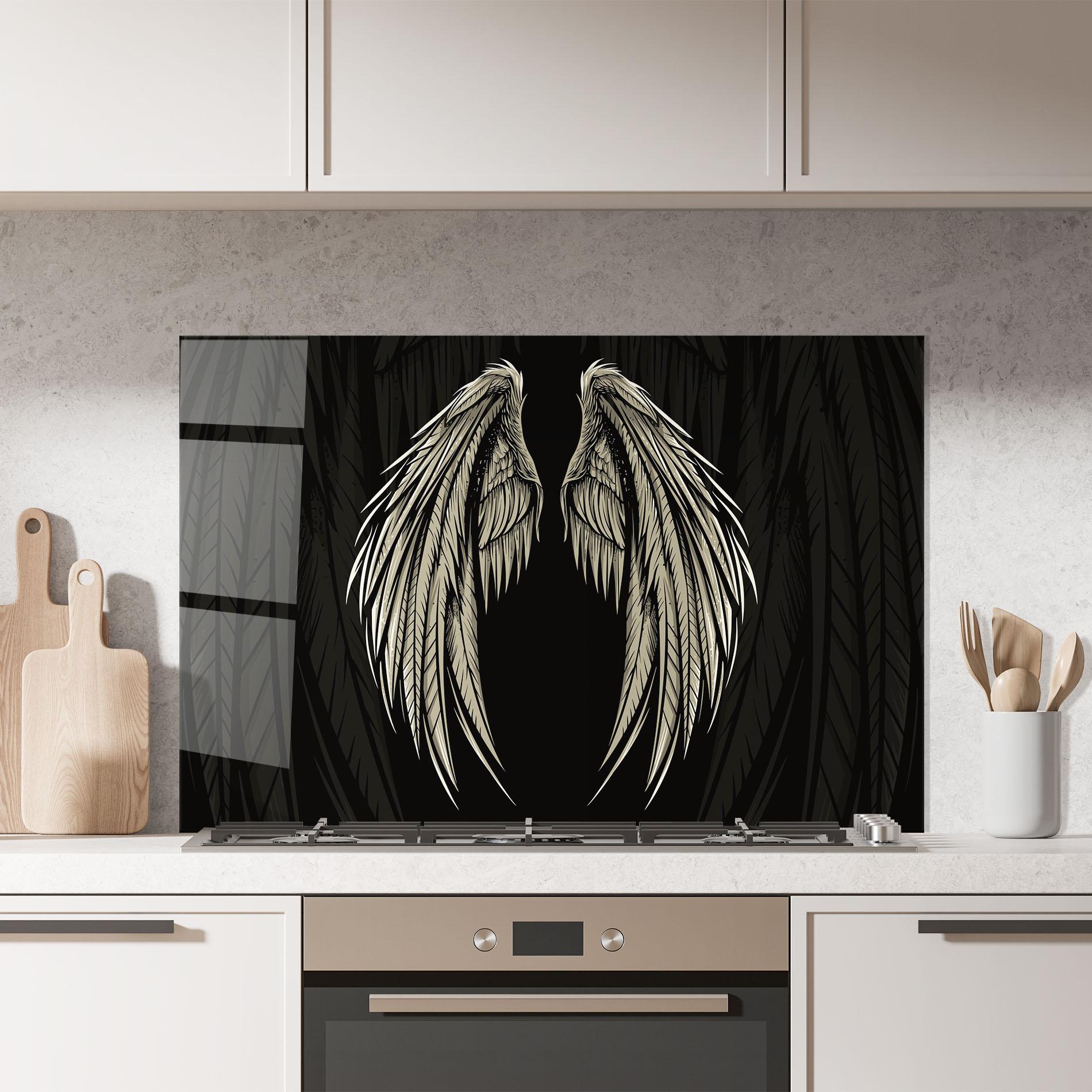 Konyhai üveg hátfal Angel Wing mockup 7