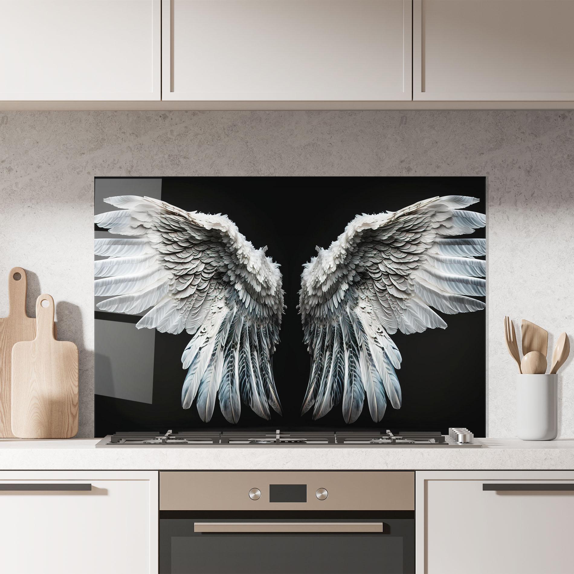 Konyhai üveg hátfal Big Angel Wings mockup 7