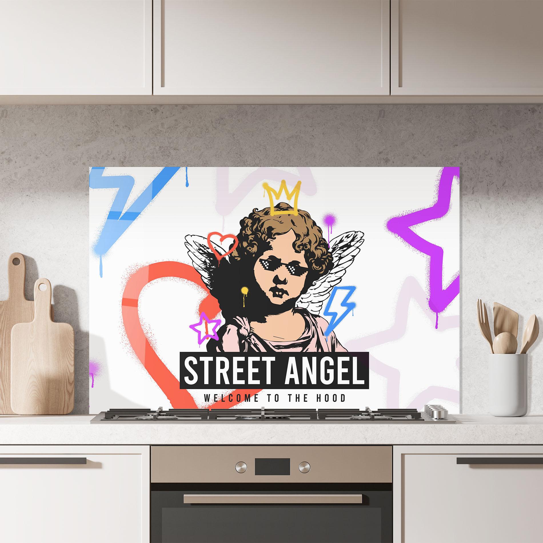 Konyhai üveg hátfal Hood Angel mockup 7