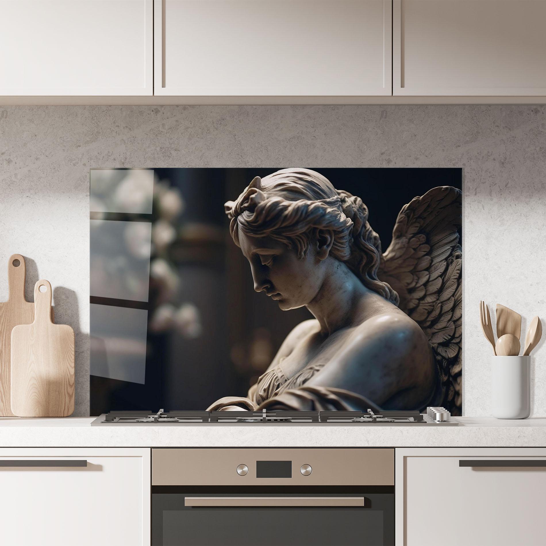 Konyhai üveg hátfal Praying Woman mockup 7