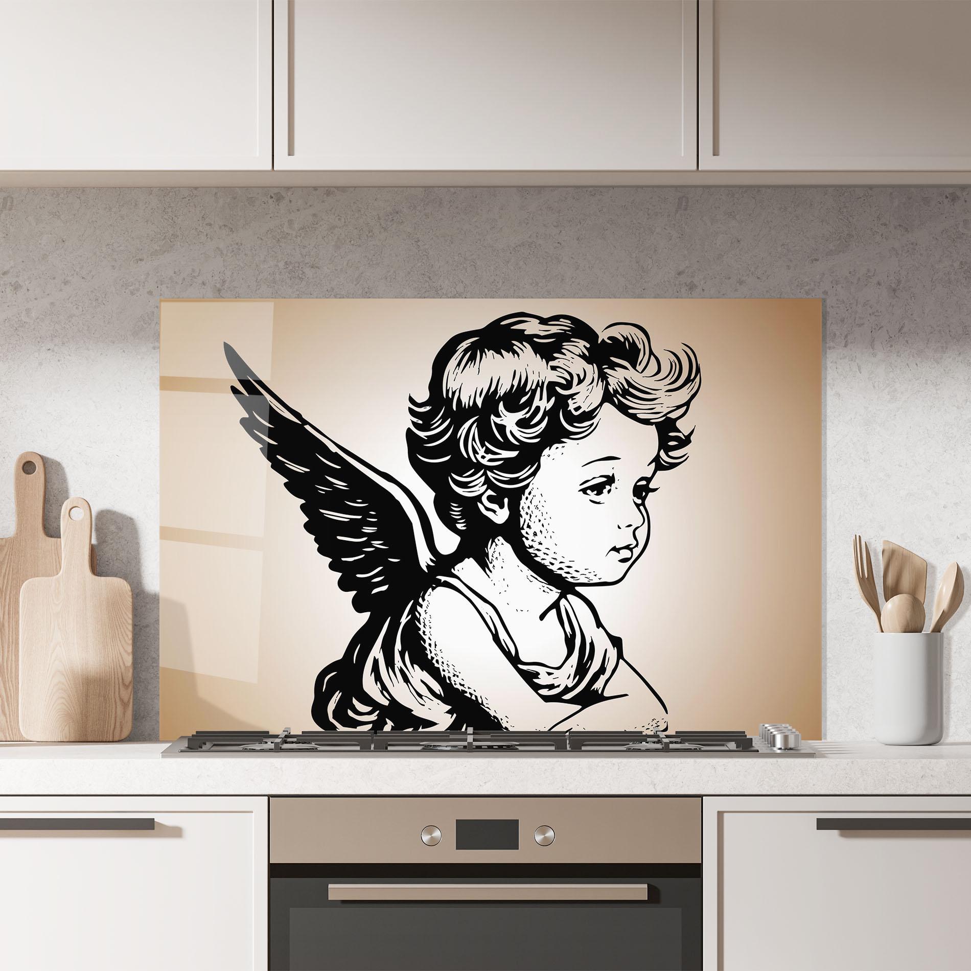 Konyhai üveg hátfal Small Angel Baby mockup 7