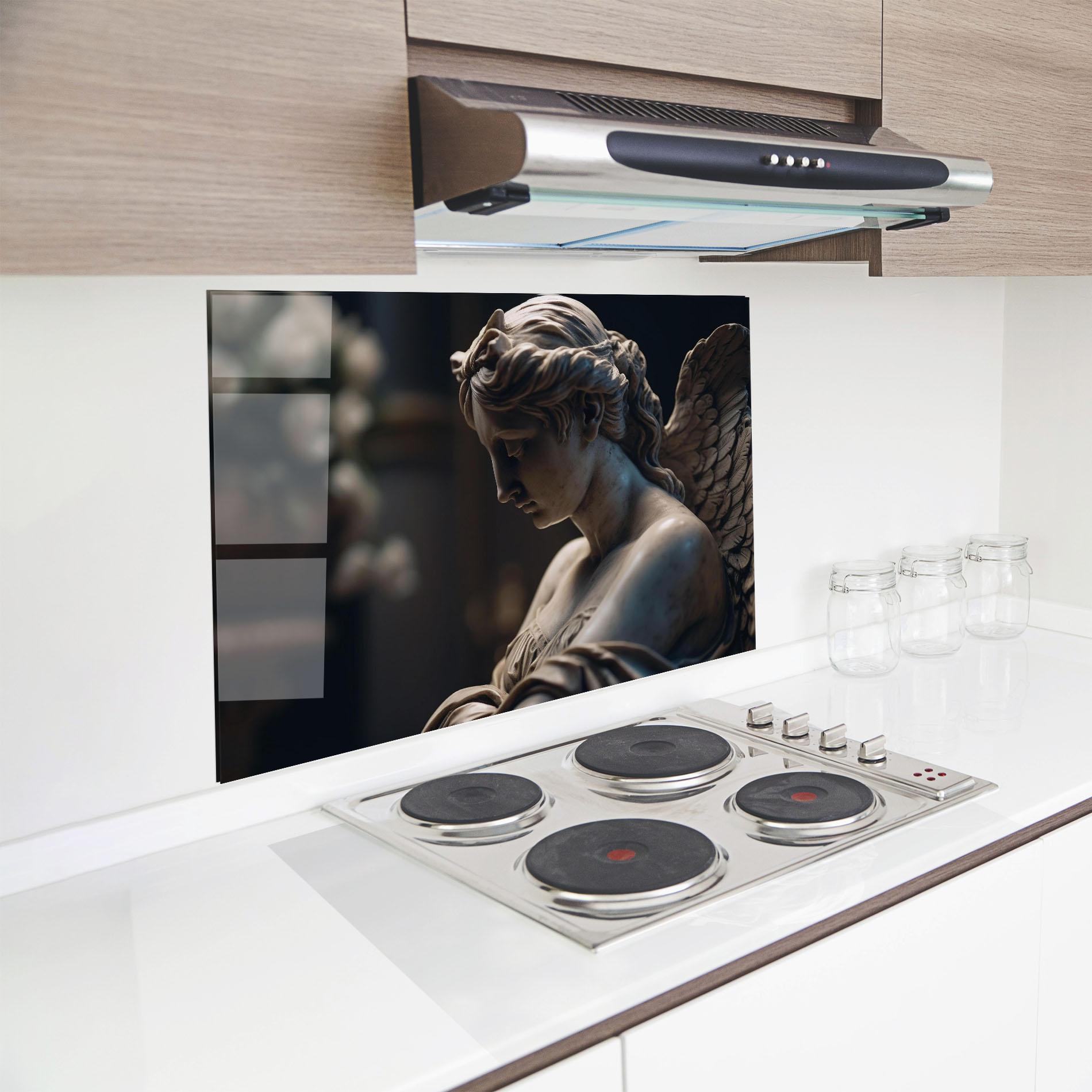 Konyhai üveg hátfal Praying Woman mockup 8