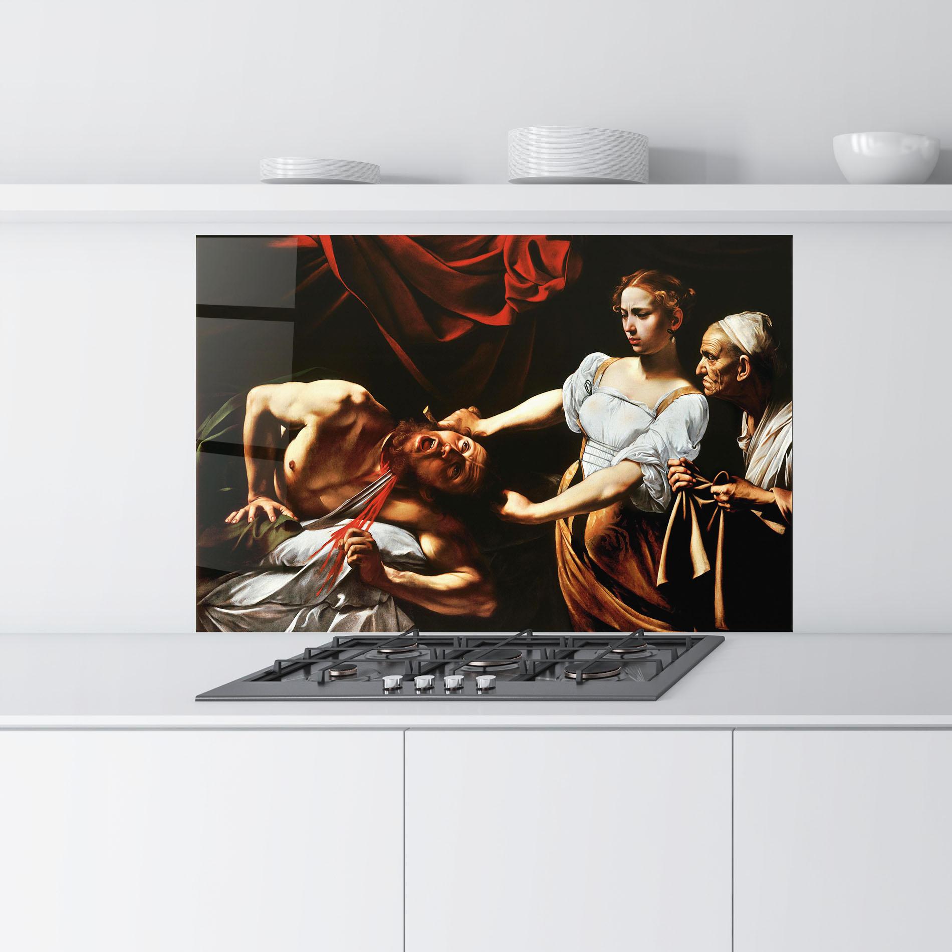 Konyhai üveg hátfal Judith Beheading mockup 9