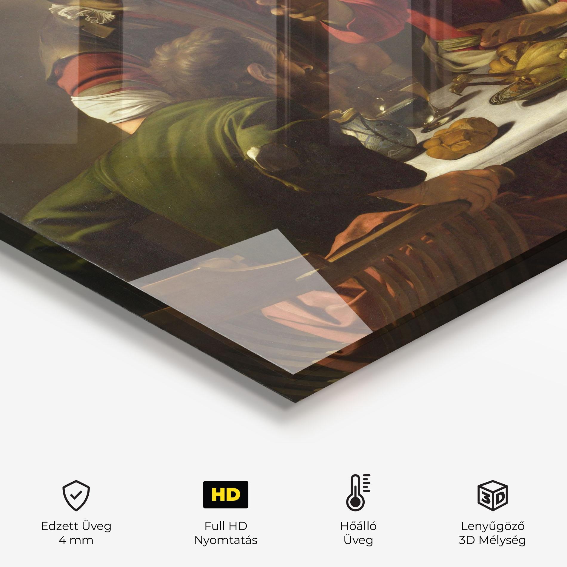 Konyhai üveg hátfal Supper At Emmaus mockup 2