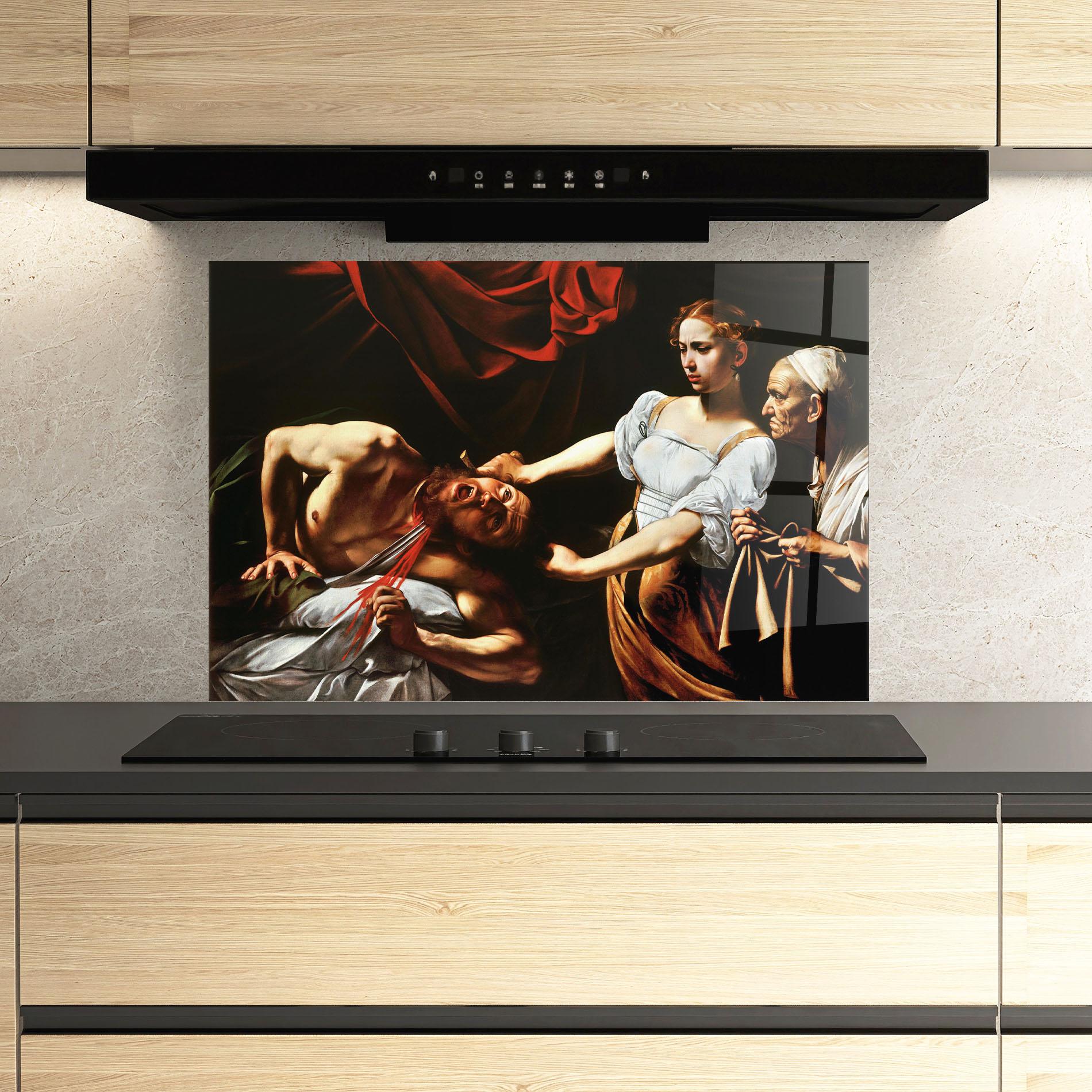 Konyhai üveg hátfal Judith Beheading mockup 3