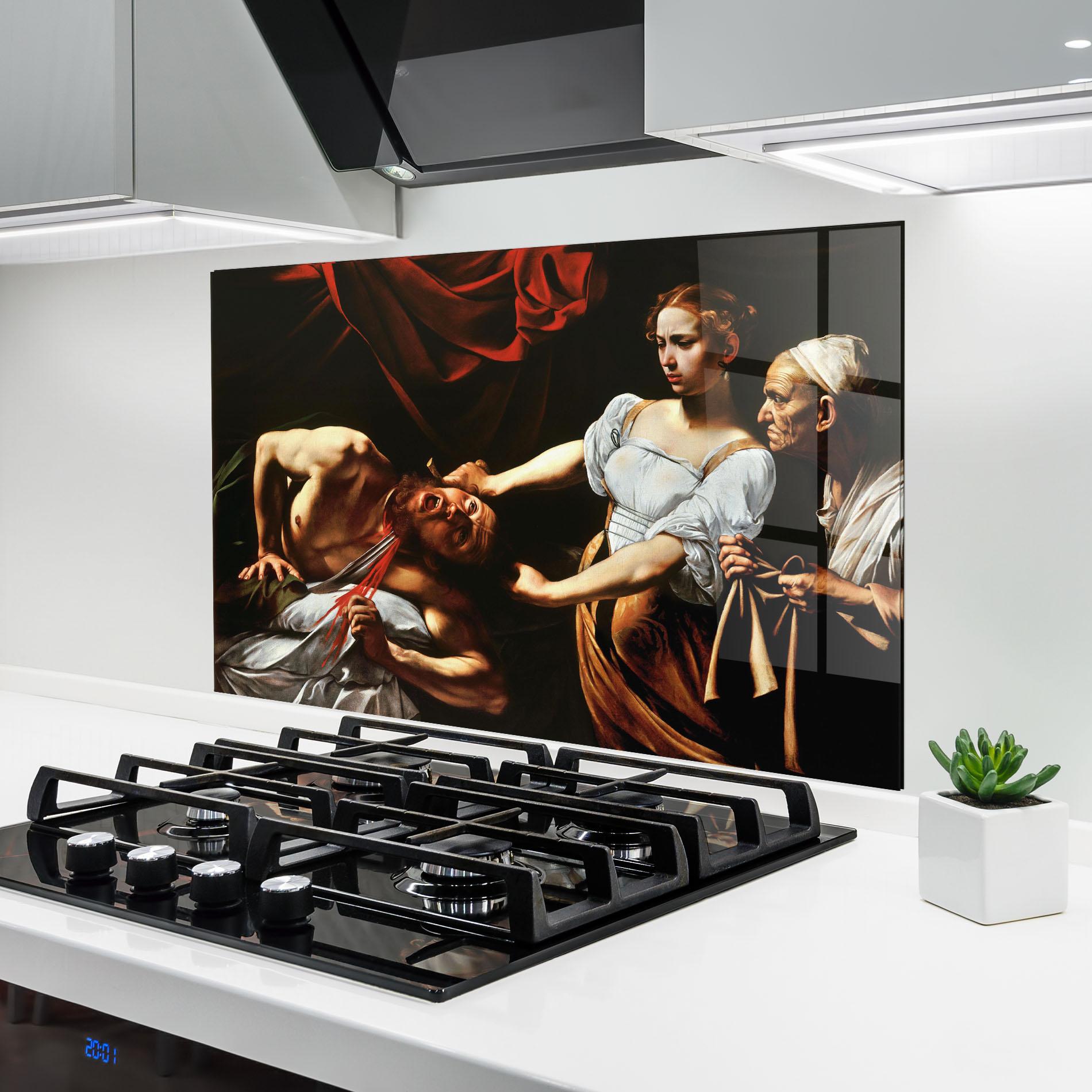 Konyhai üveg hátfal Judith Beheading mockup 6