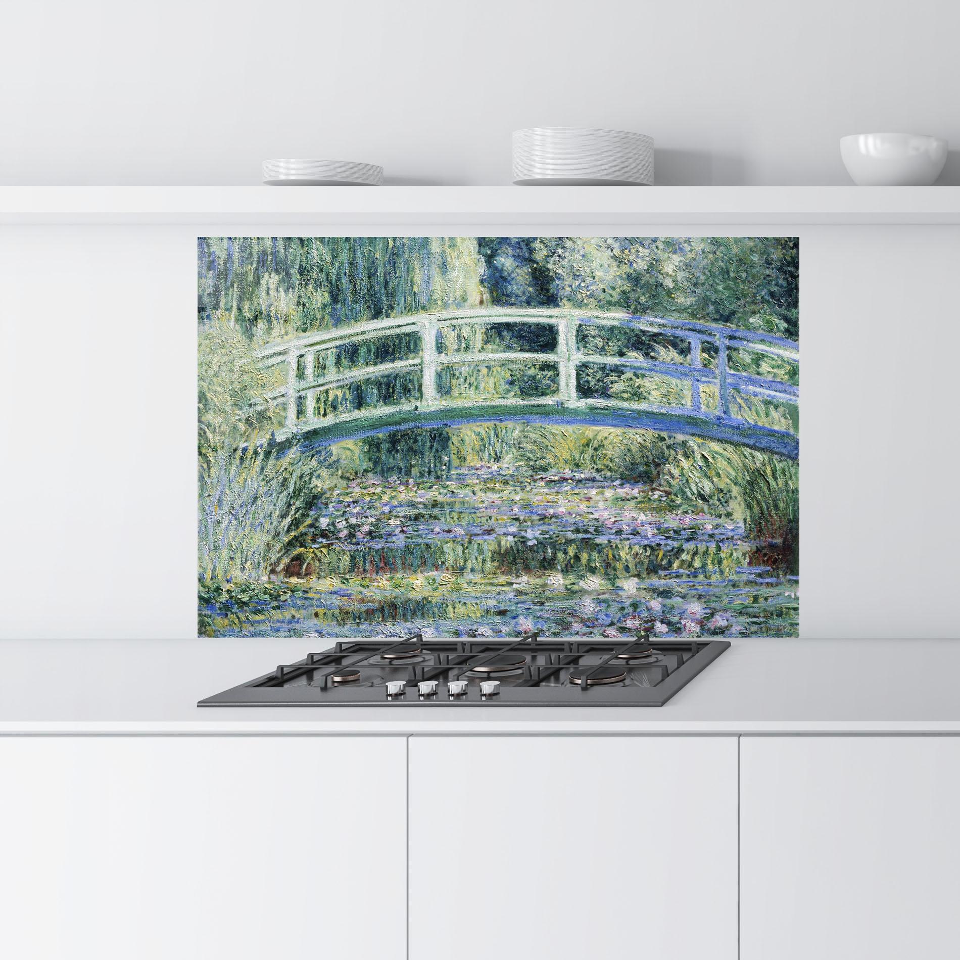 Konyhai üveg hátfal Water Lilies mockup 9