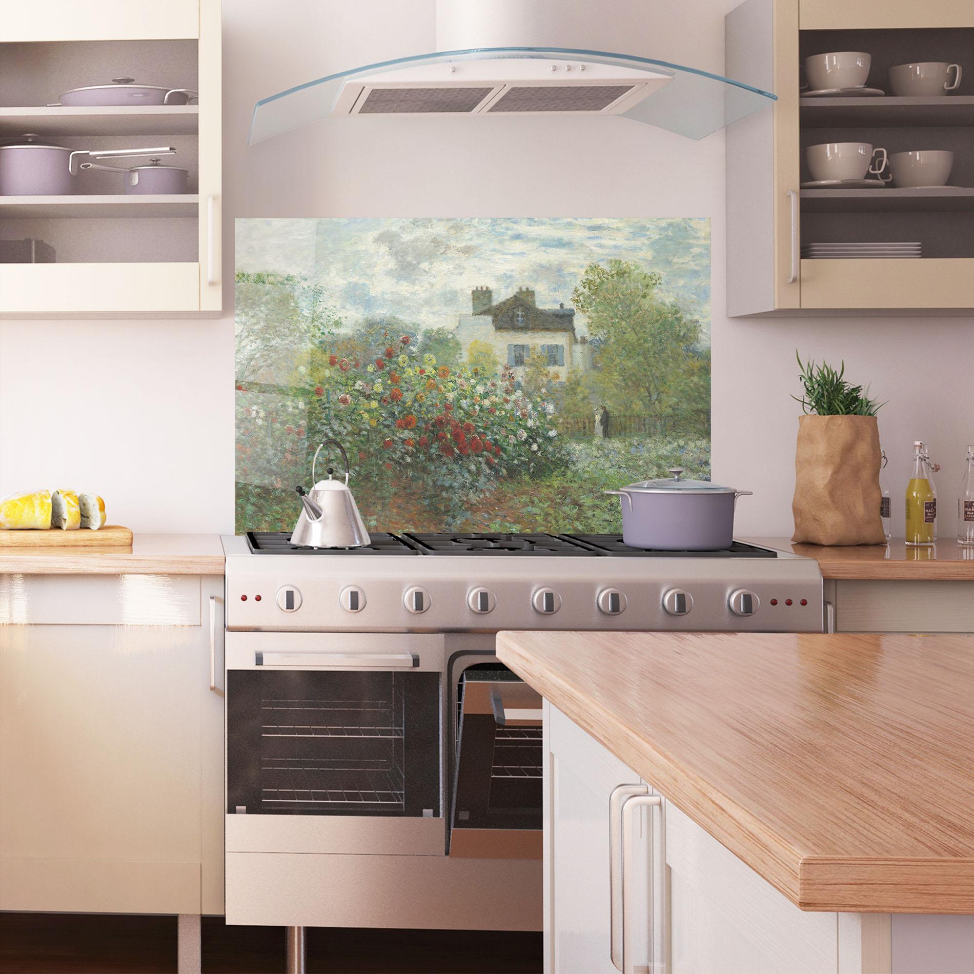 Konyhai üveg hátfal Garden In Argenteuil mockup 1