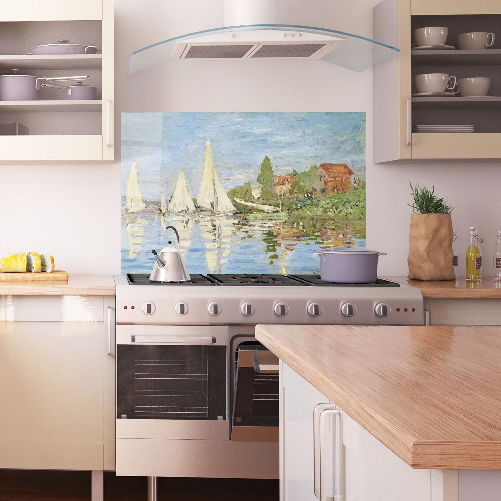 Konyhai üveg hátfal Regattas At Argenteuil mockup 1