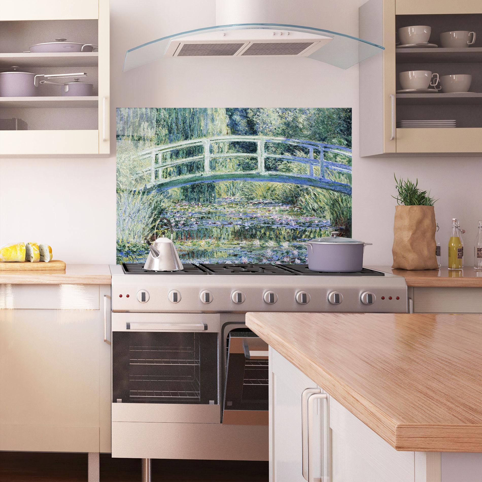 Konyhai üveg hátfal Water Lilies mockup 1