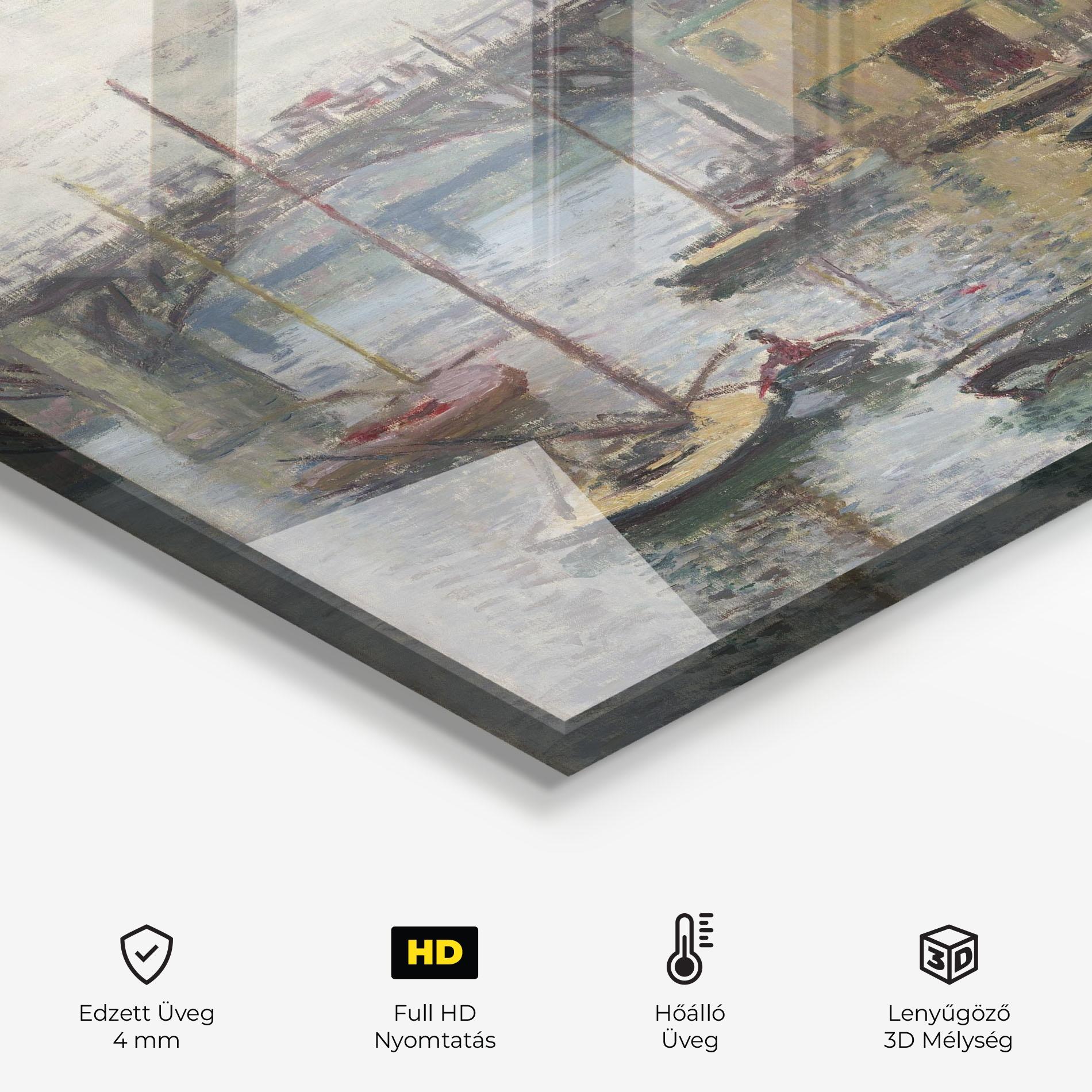 Konyhai üveg hátfal Bridge At Argenteuil Monet mockup 2