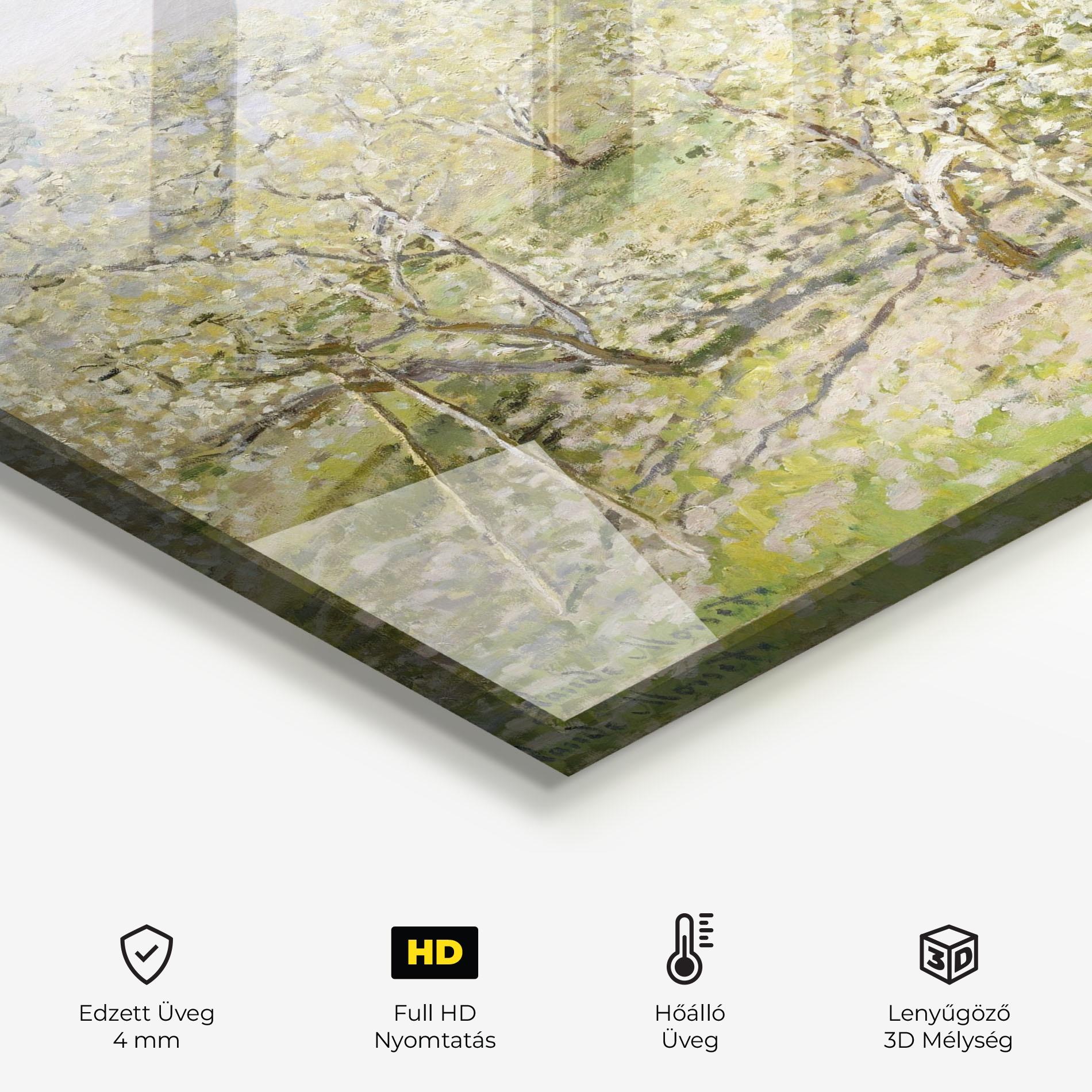 Konyhai üveg hátfal Fruit Trees In Bloom mockup 2