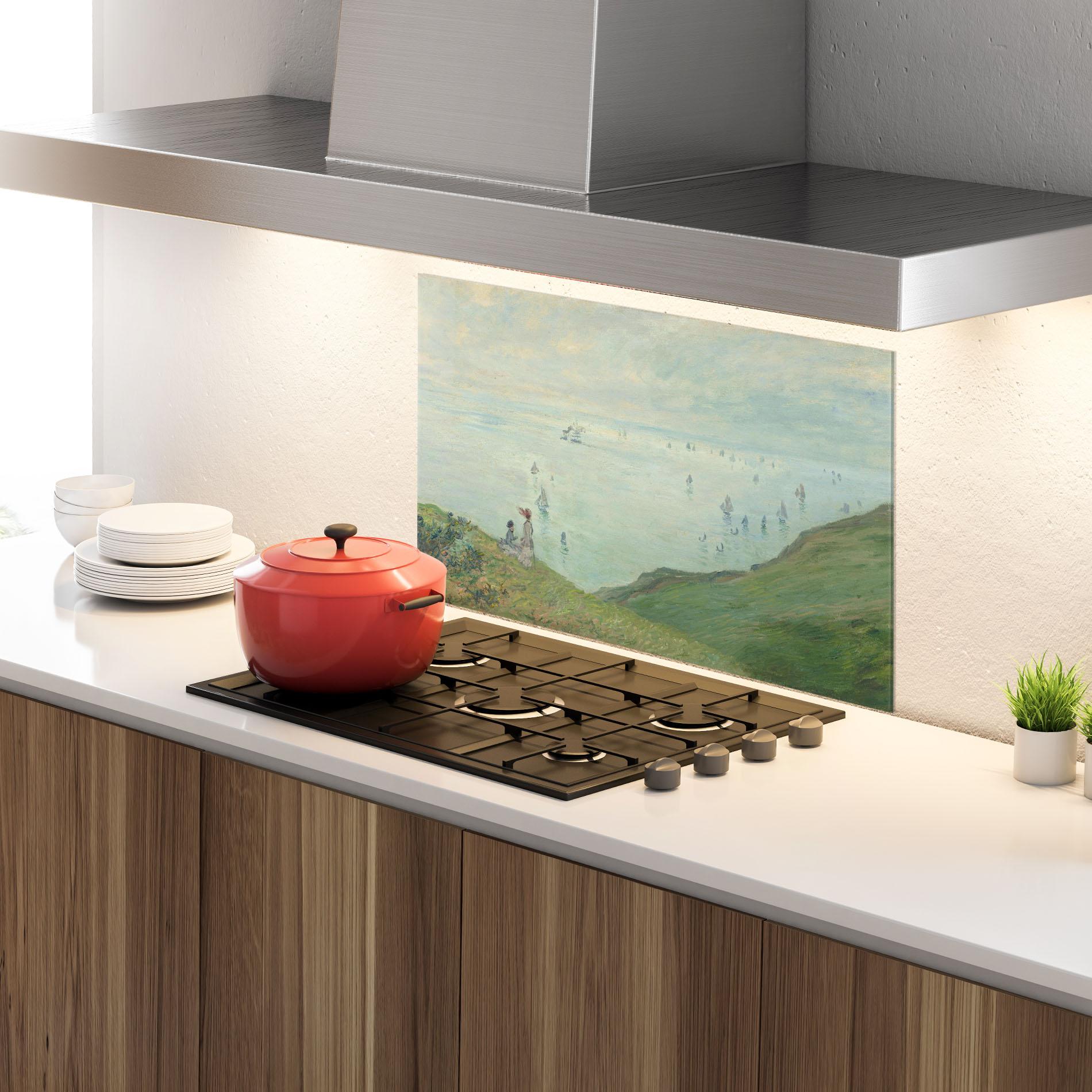 Konyhai üveg hátfal Cliffs At Pourville mockup 4