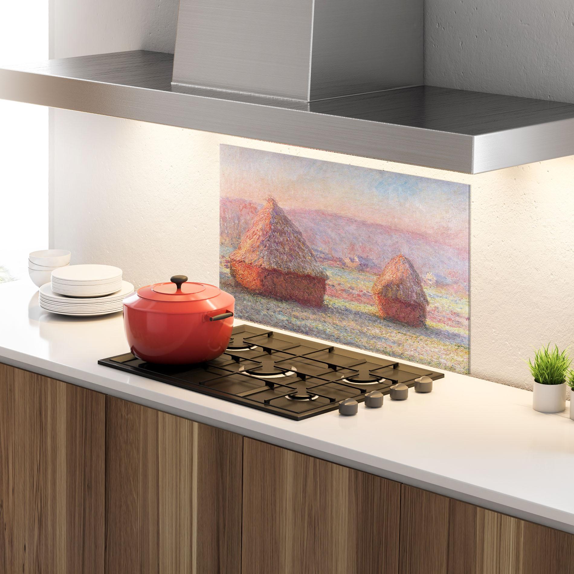 Konyhai üveg hátfal White Frost mockup 4