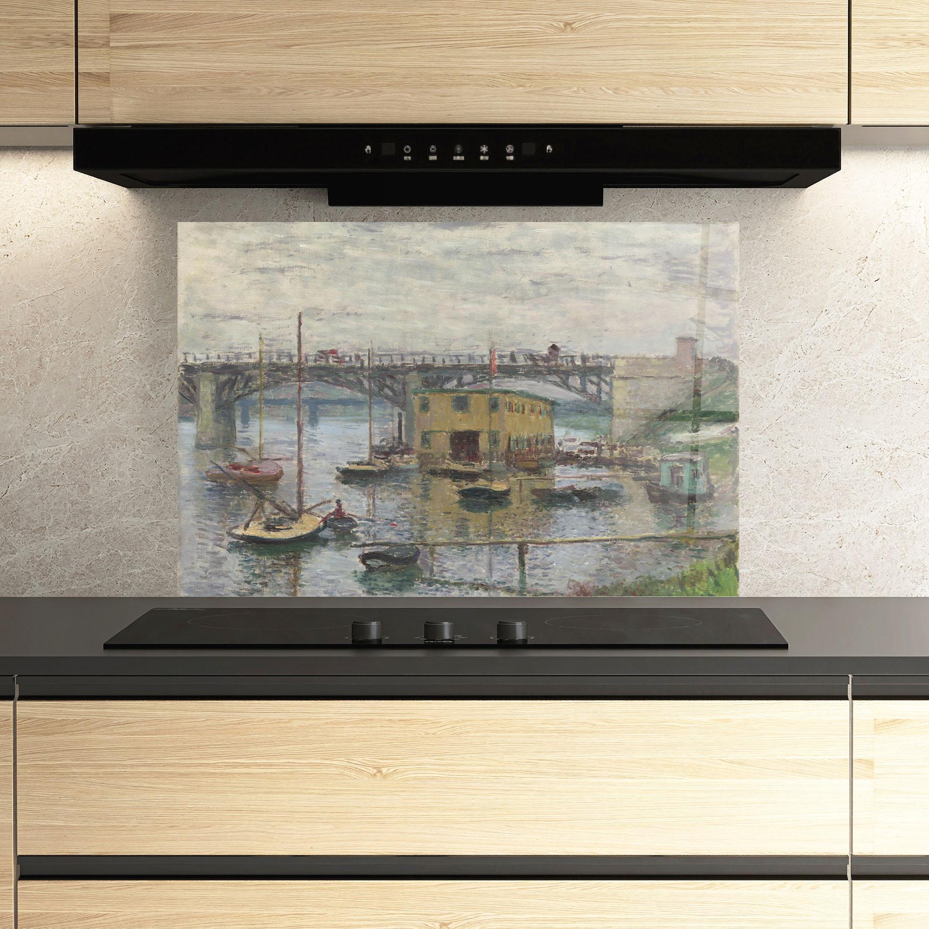 Konyhai üveg hátfal Bridge At Argenteuil Monet mockup 3