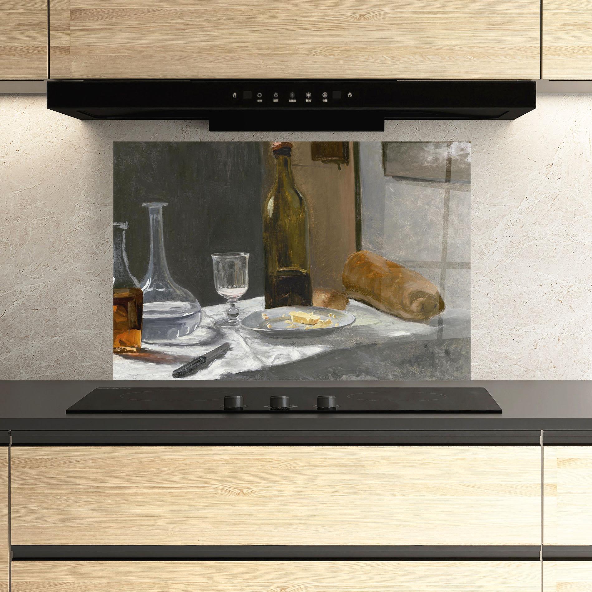 Konyhai üveg hátfal Still Life With Bottle mockup 3