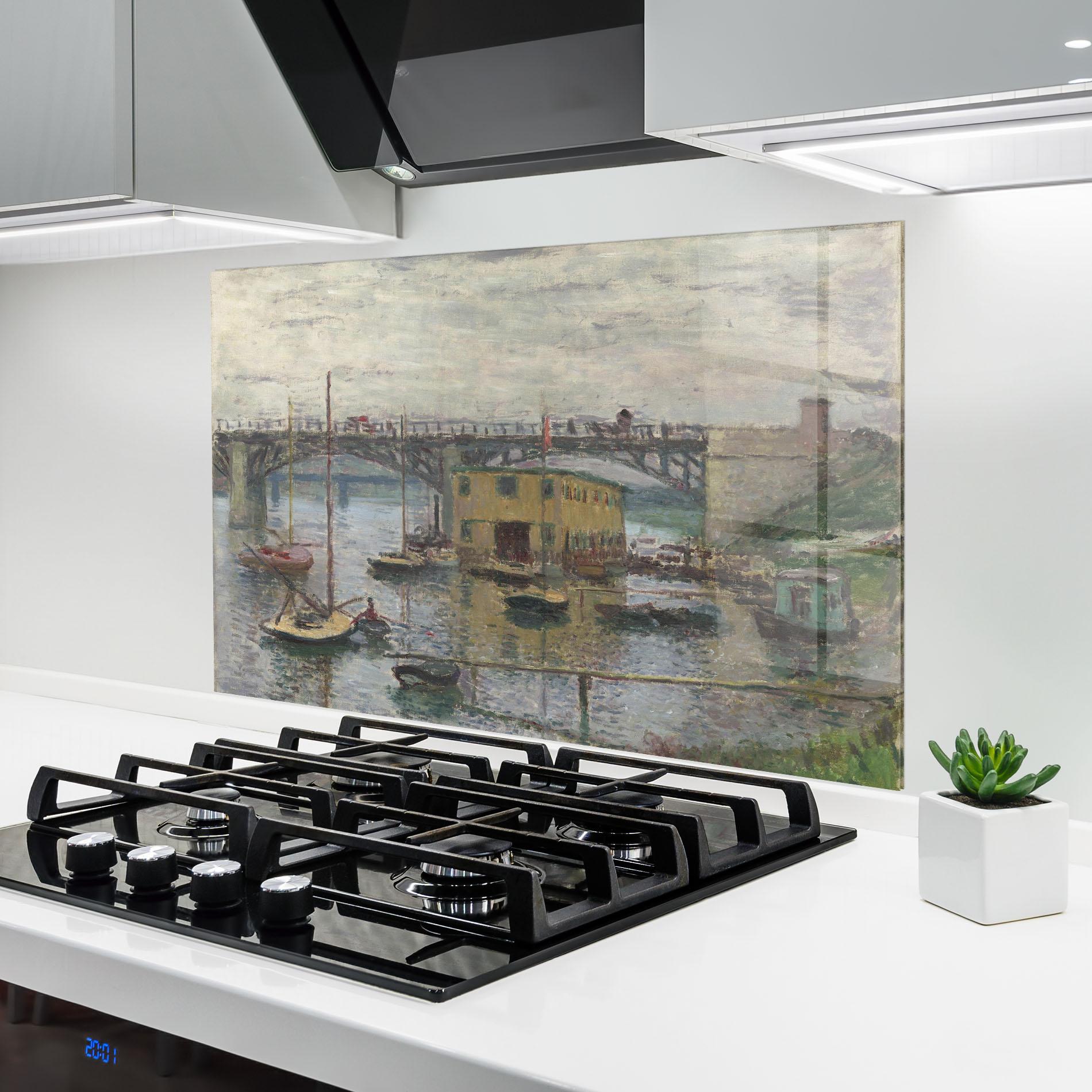 Konyhai üveg hátfal Bridge At Argenteuil Monet mockup 6