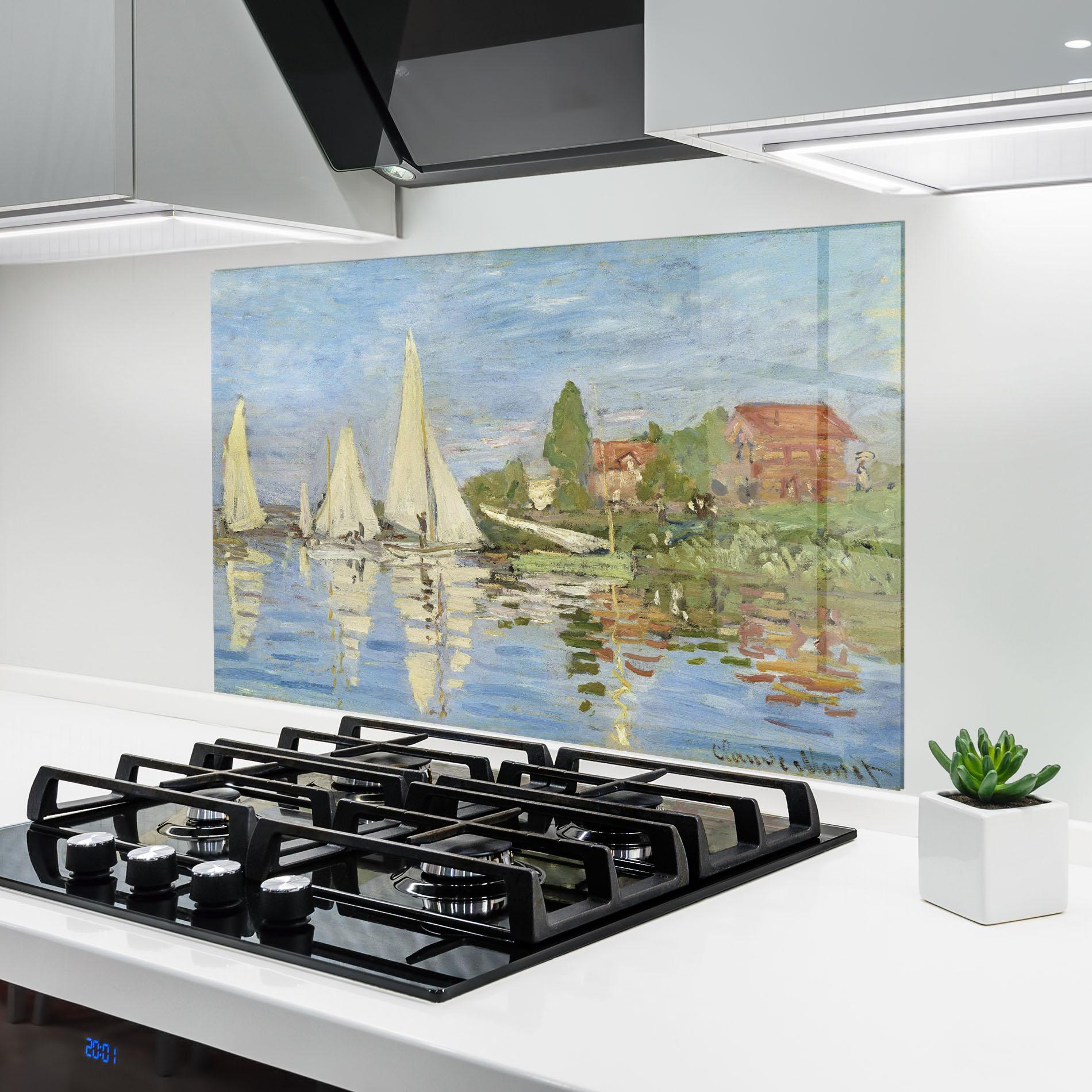 Konyhai üveg hátfal Regattas At Argenteuil mockup 6
