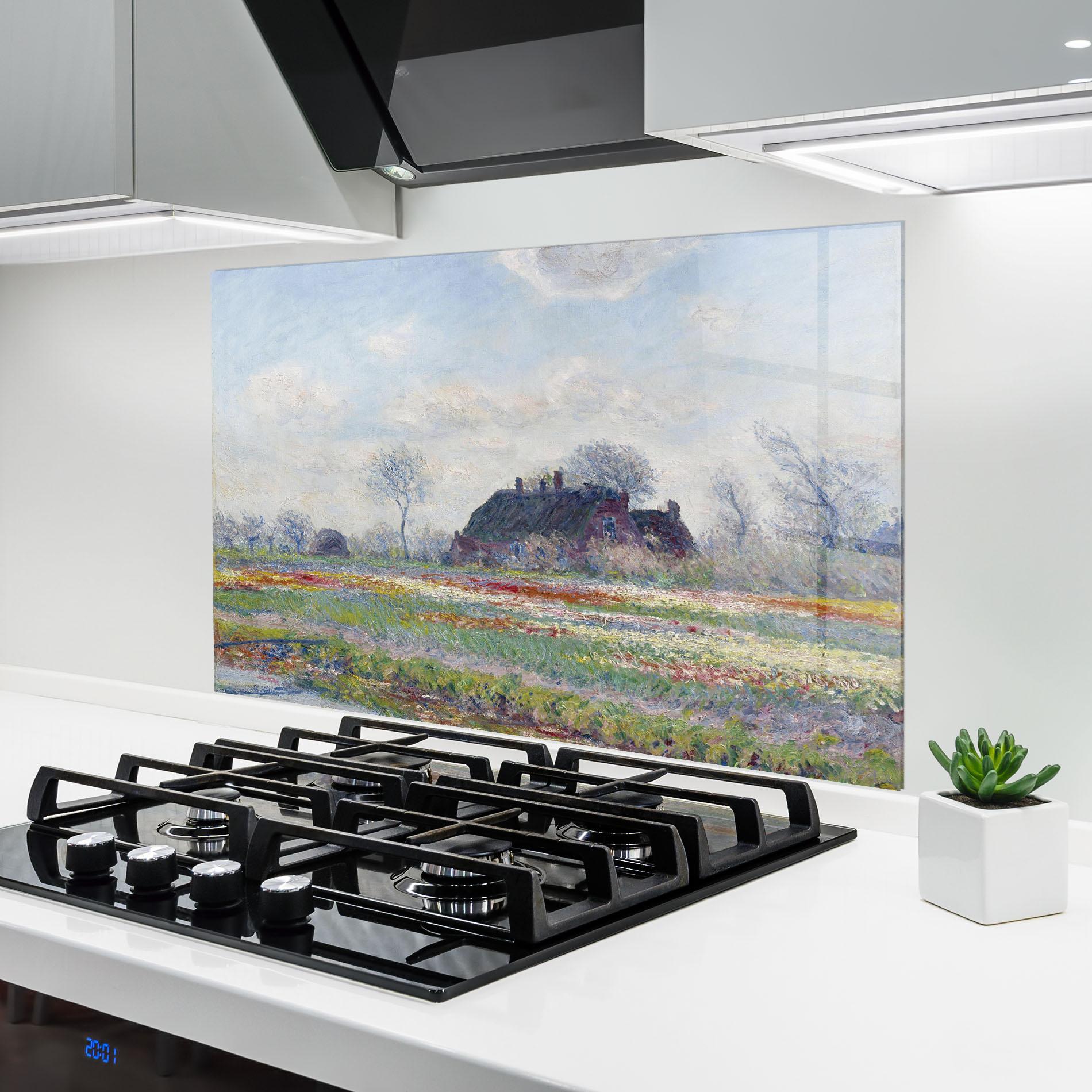 Konyhai üveg hátfal Tulip Fields At Sassenheim mockup 6