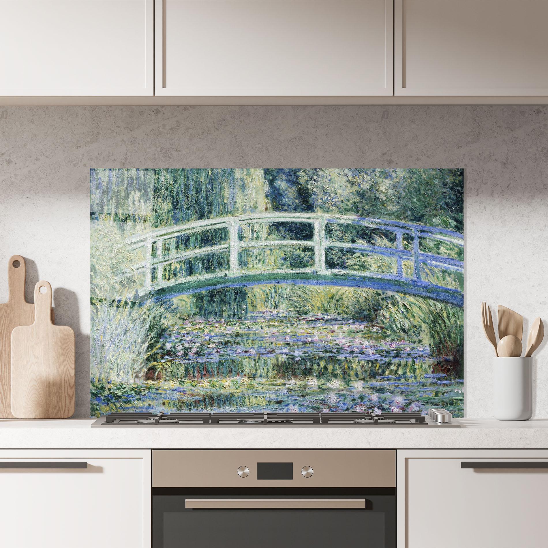 Konyhai üveg hátfal Water Lilies mockup 7