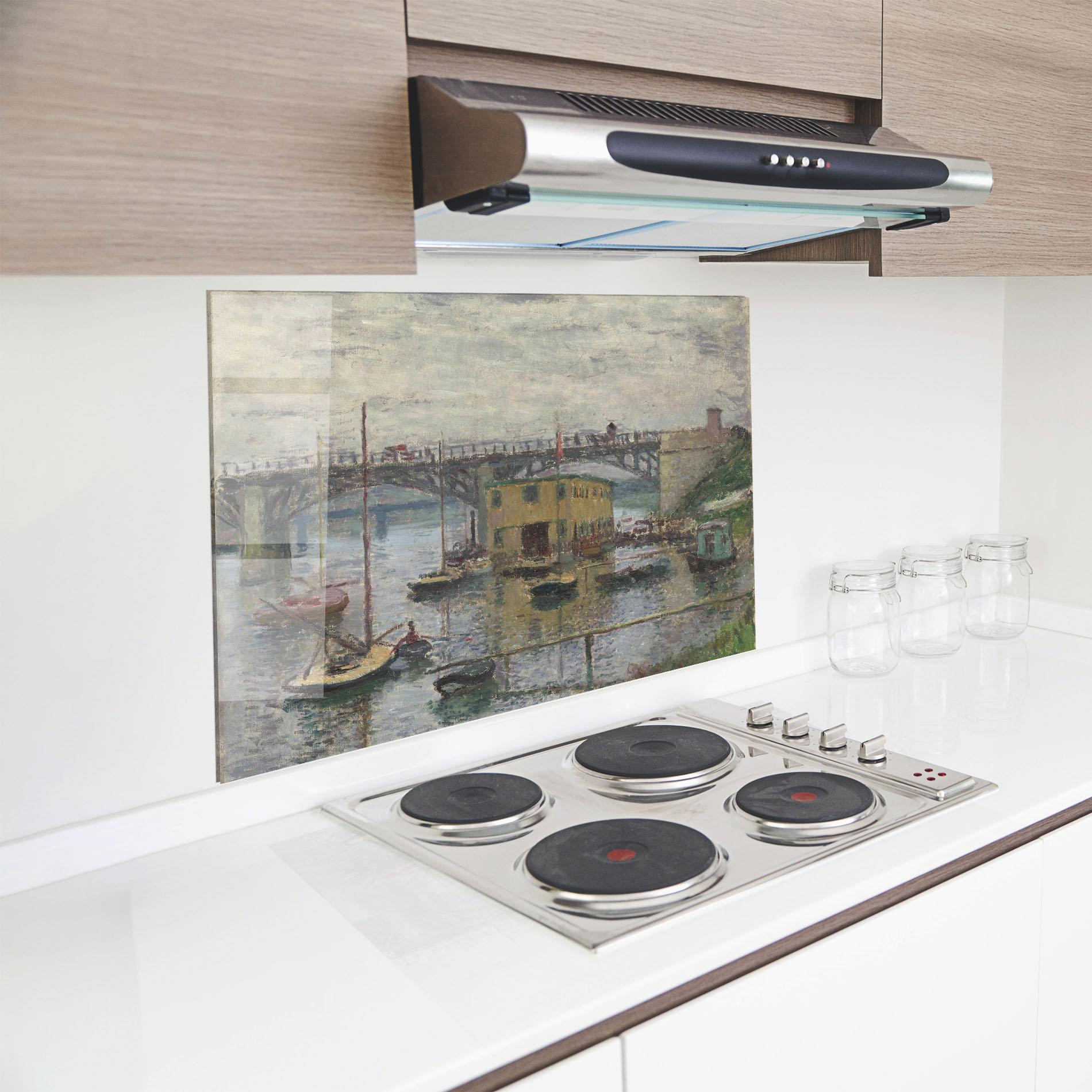 Konyhai üveg hátfal Bridge At Argenteuil Monet mockup 8