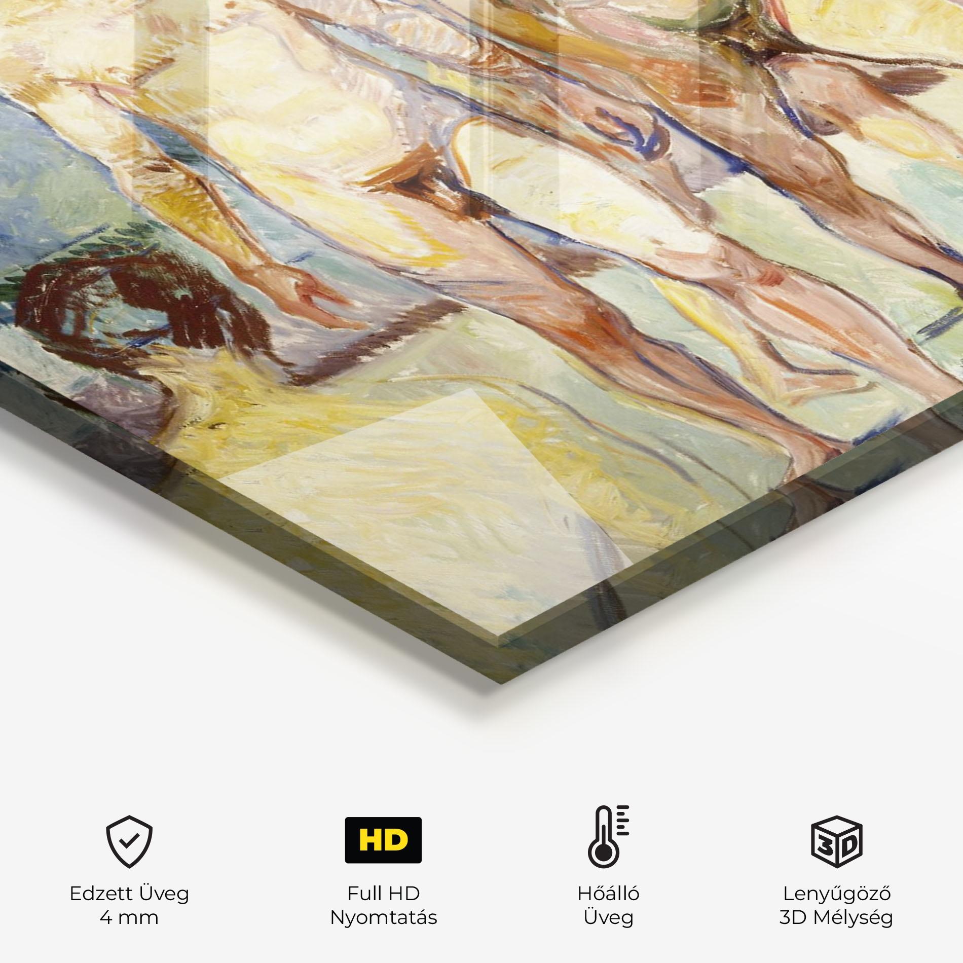 Konyhai üveg hátfal Bathing Men mockup 2