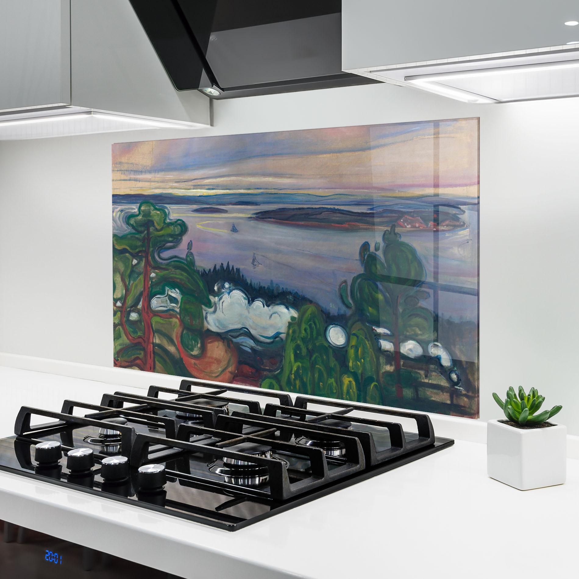 Konyhai üveg hátfal Train Smoke mockup 6