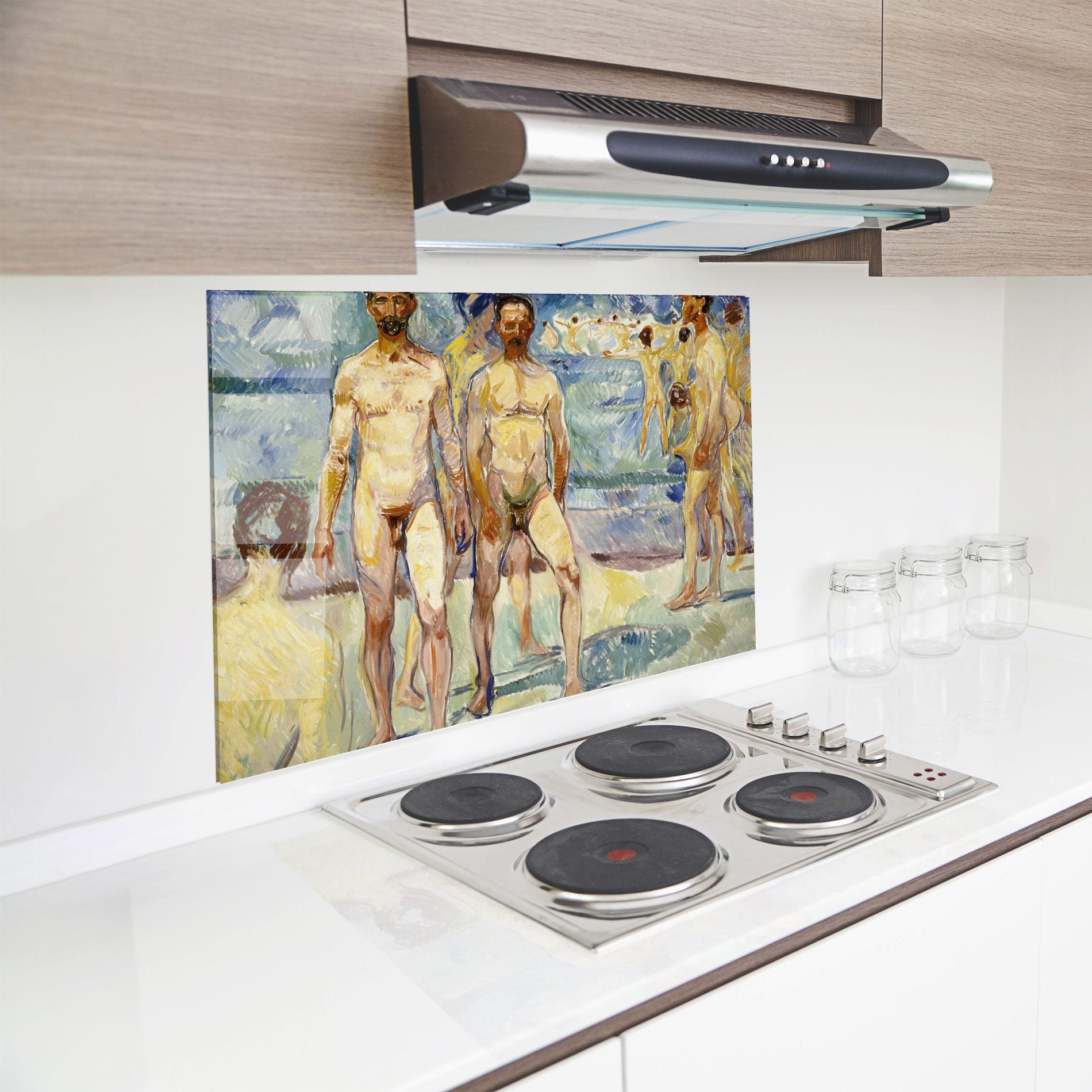 Konyhai üveg hátfal Bathing Men mockup 8