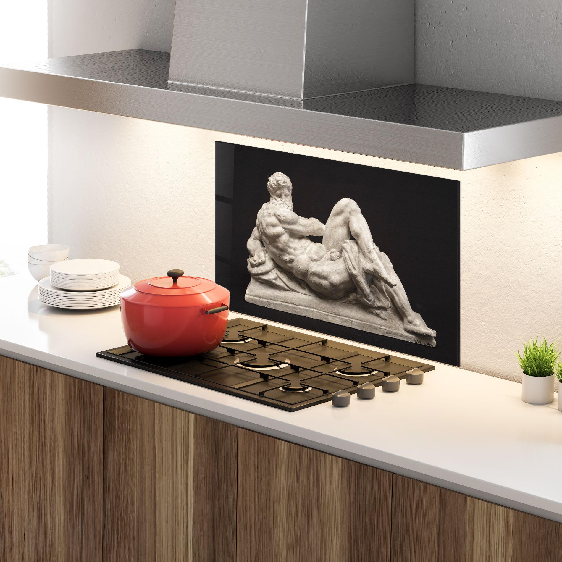 Konyhai üveg hátfal Michelangelo S Day mockup 4