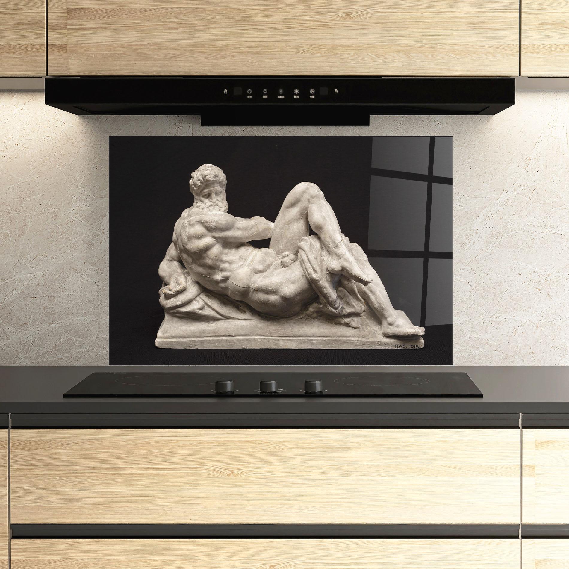 Konyhai üveg hátfal Michelangelo S Day mockup 3