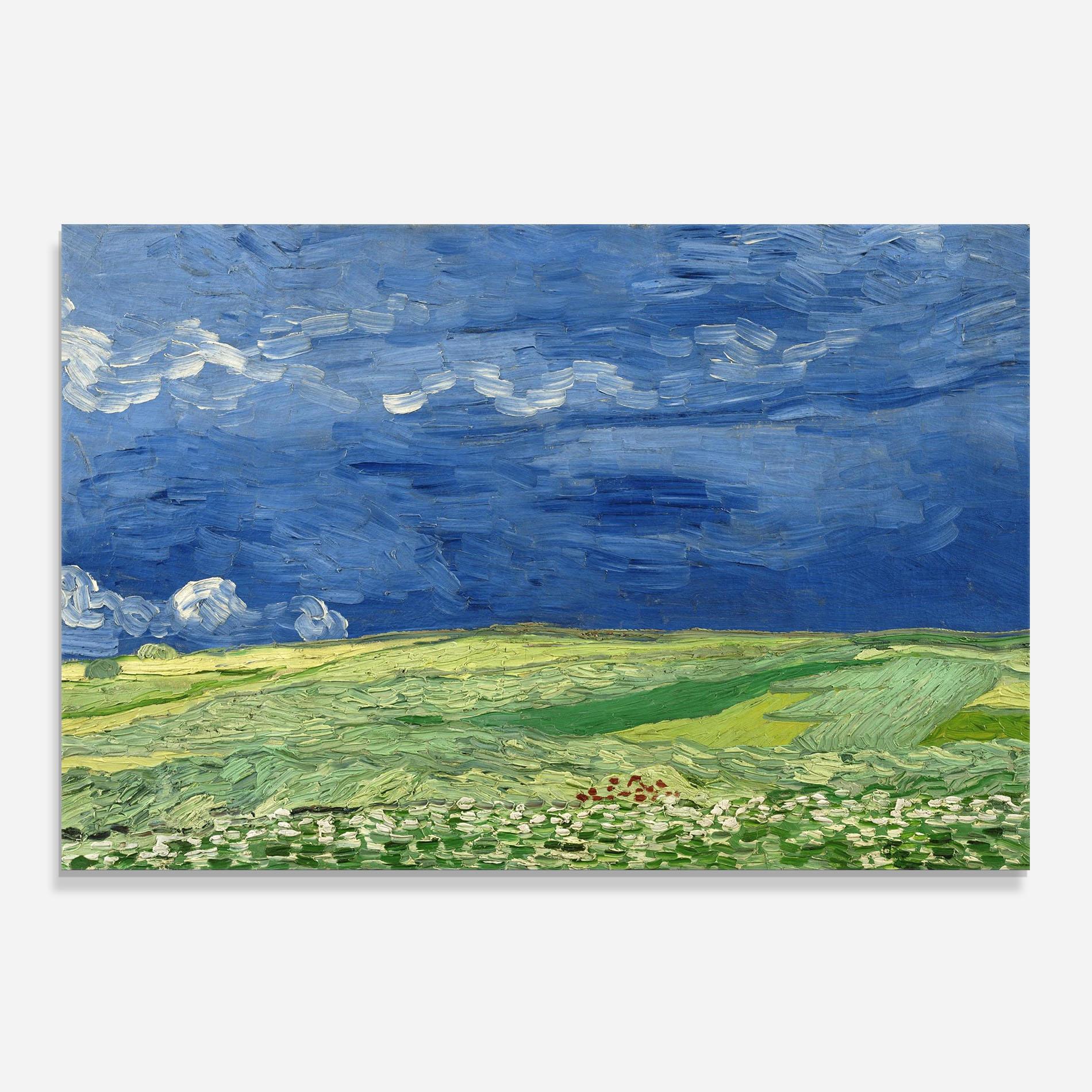 Konyhai üveg hátfal Wheatfield Thunderclouds mockup 0