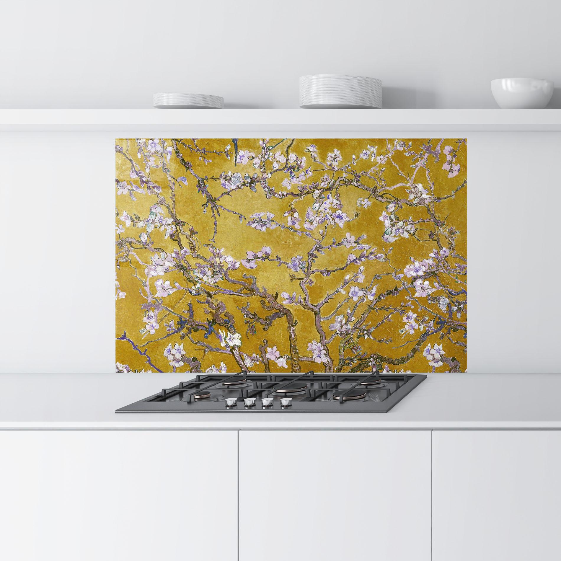 Konyhai üveg hátfal Almond Blossom mockup 9